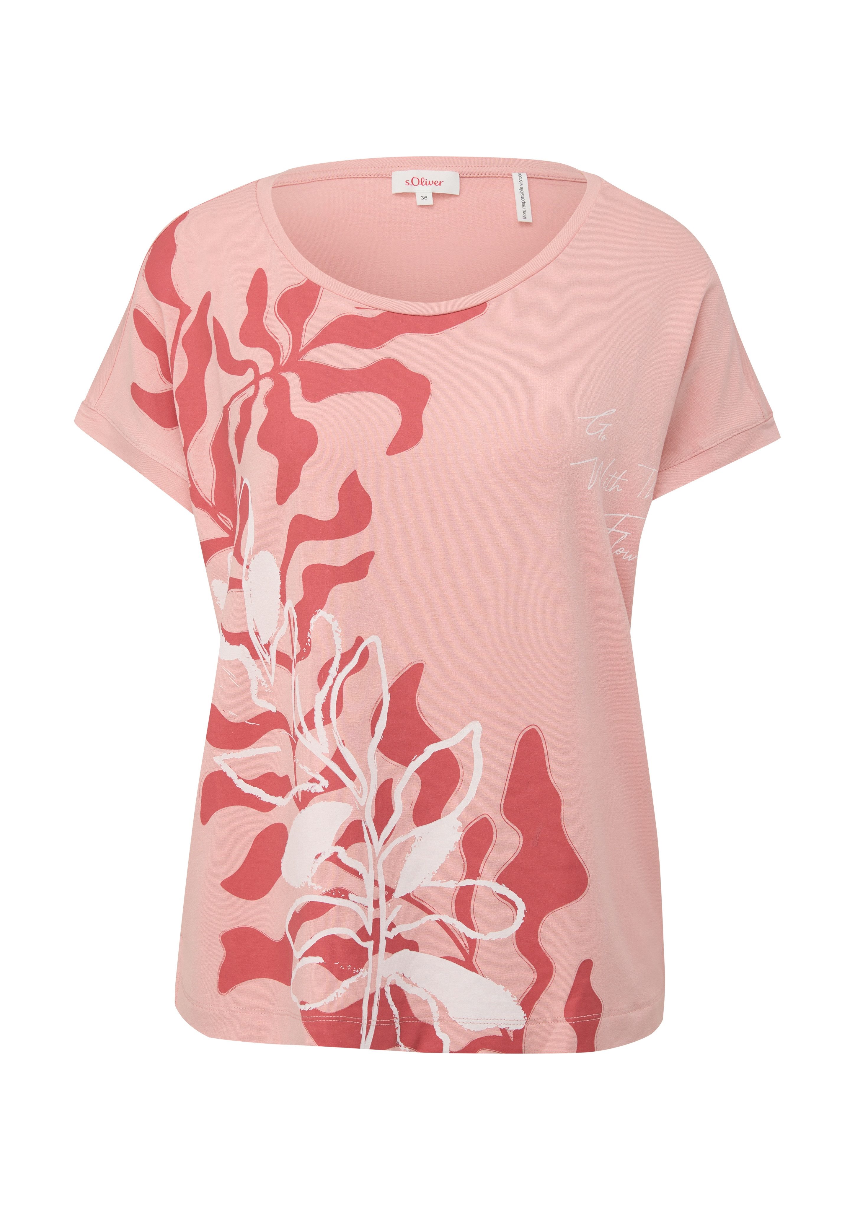 s.Oliver Shirt met print met groot bloempatroon