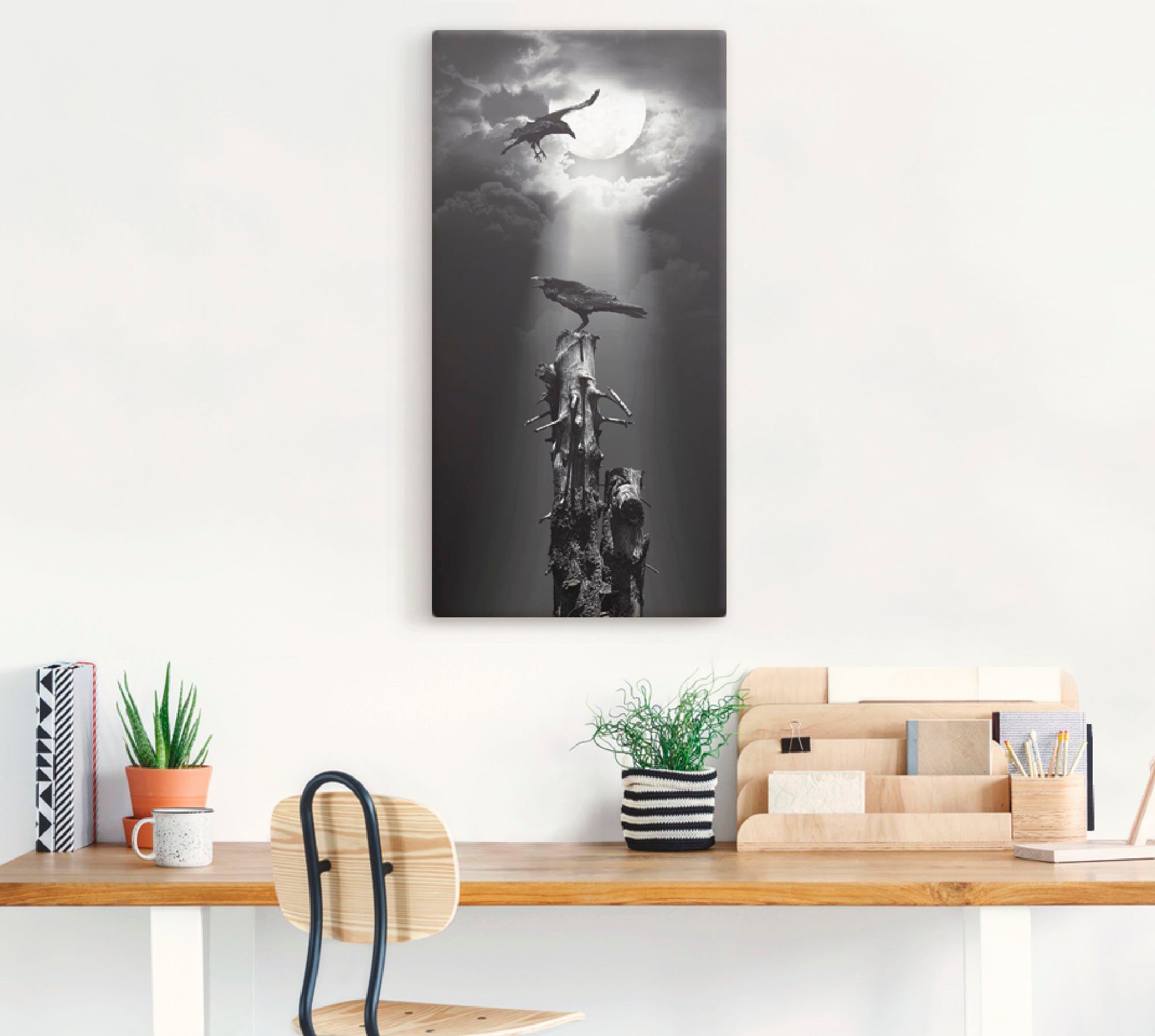 Artland Artprint Raaf in de nacht als artprint op linnen, poster, muursticker in verschillende maten