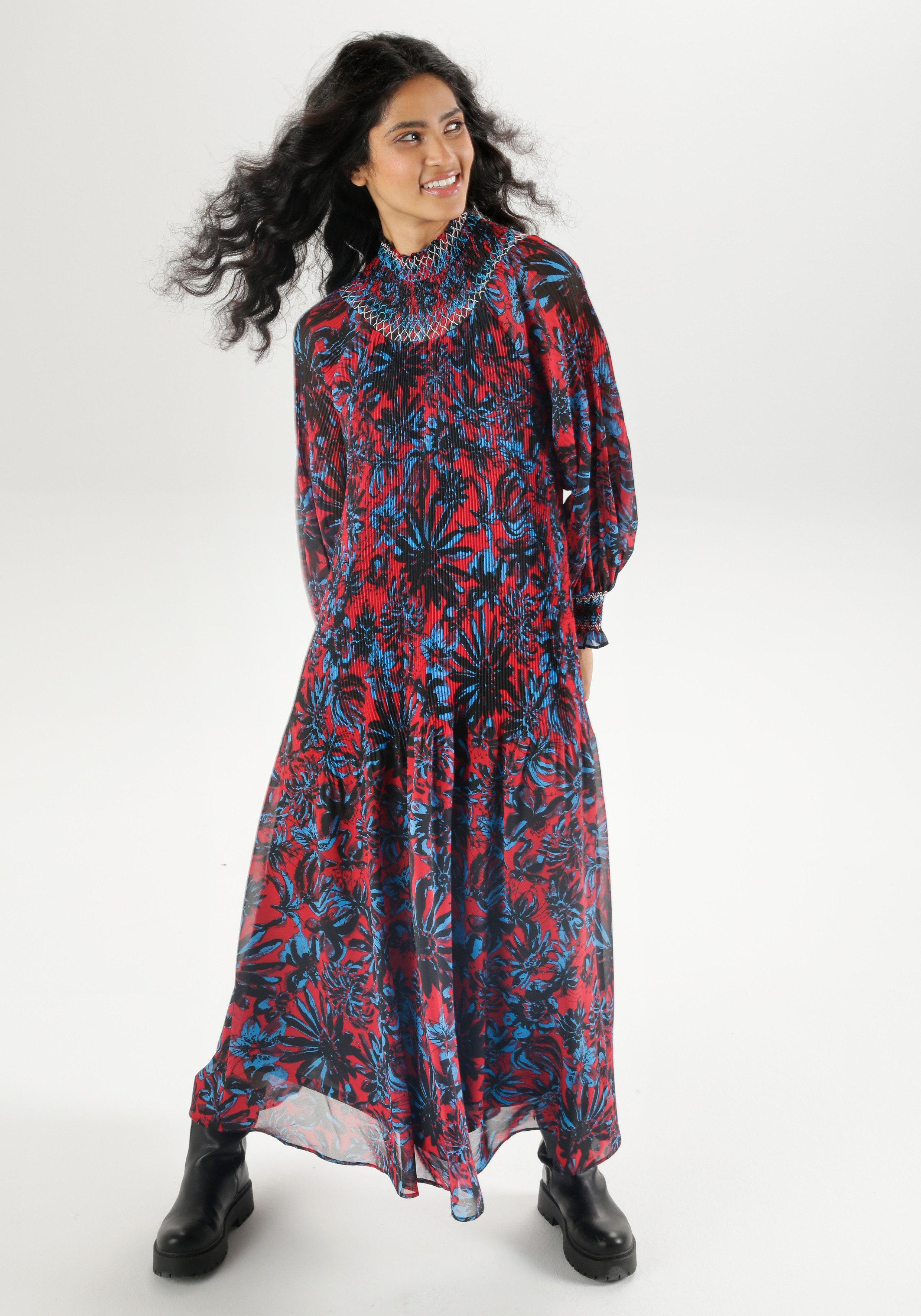 Aniston CASUAL Maxi-jurk met fantasierijke bloemen bedrukt