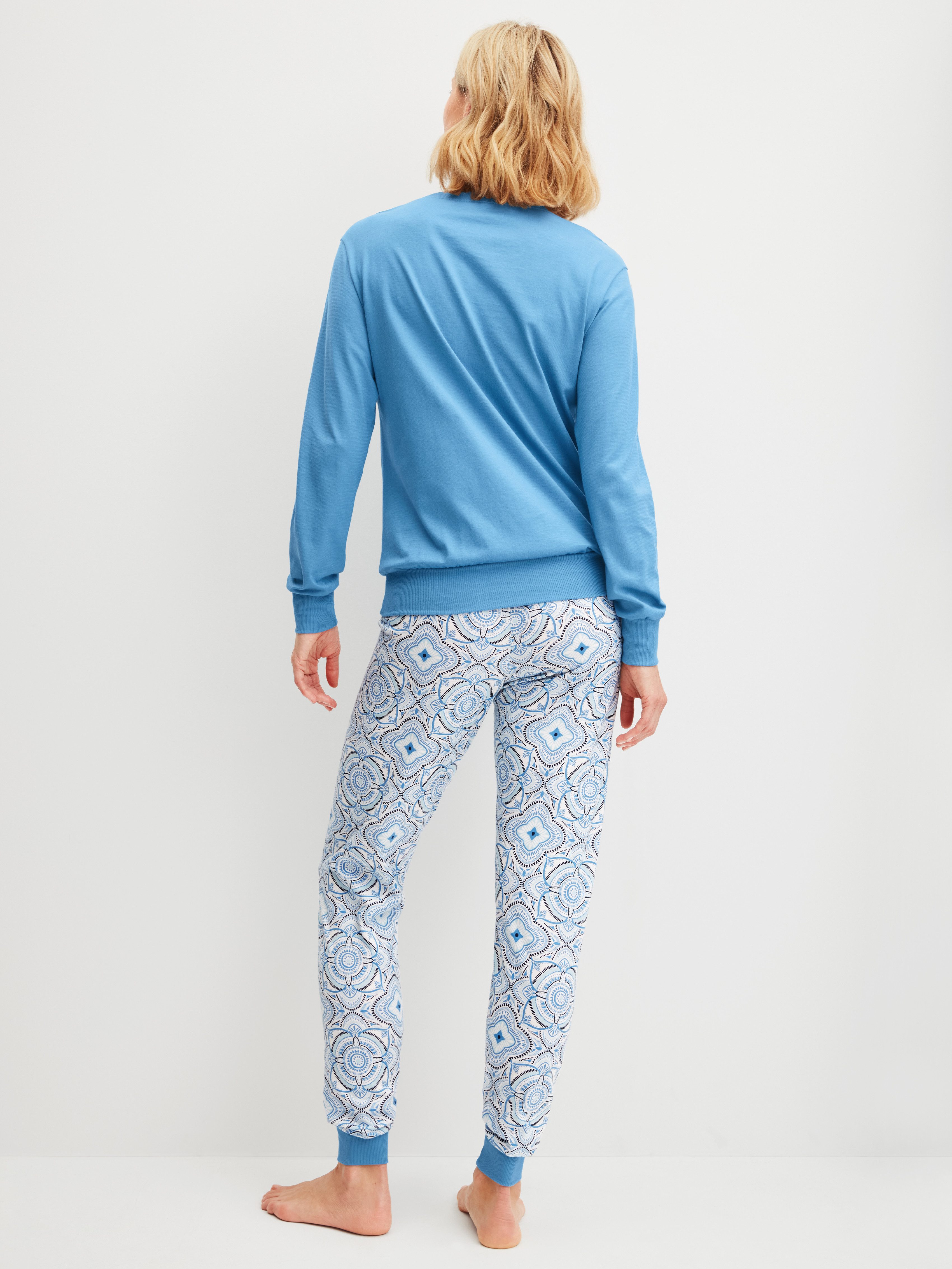 CALIDA Pyjama Cotton Stripes met zachte ribboorden aan de uiteinden (2-delig)