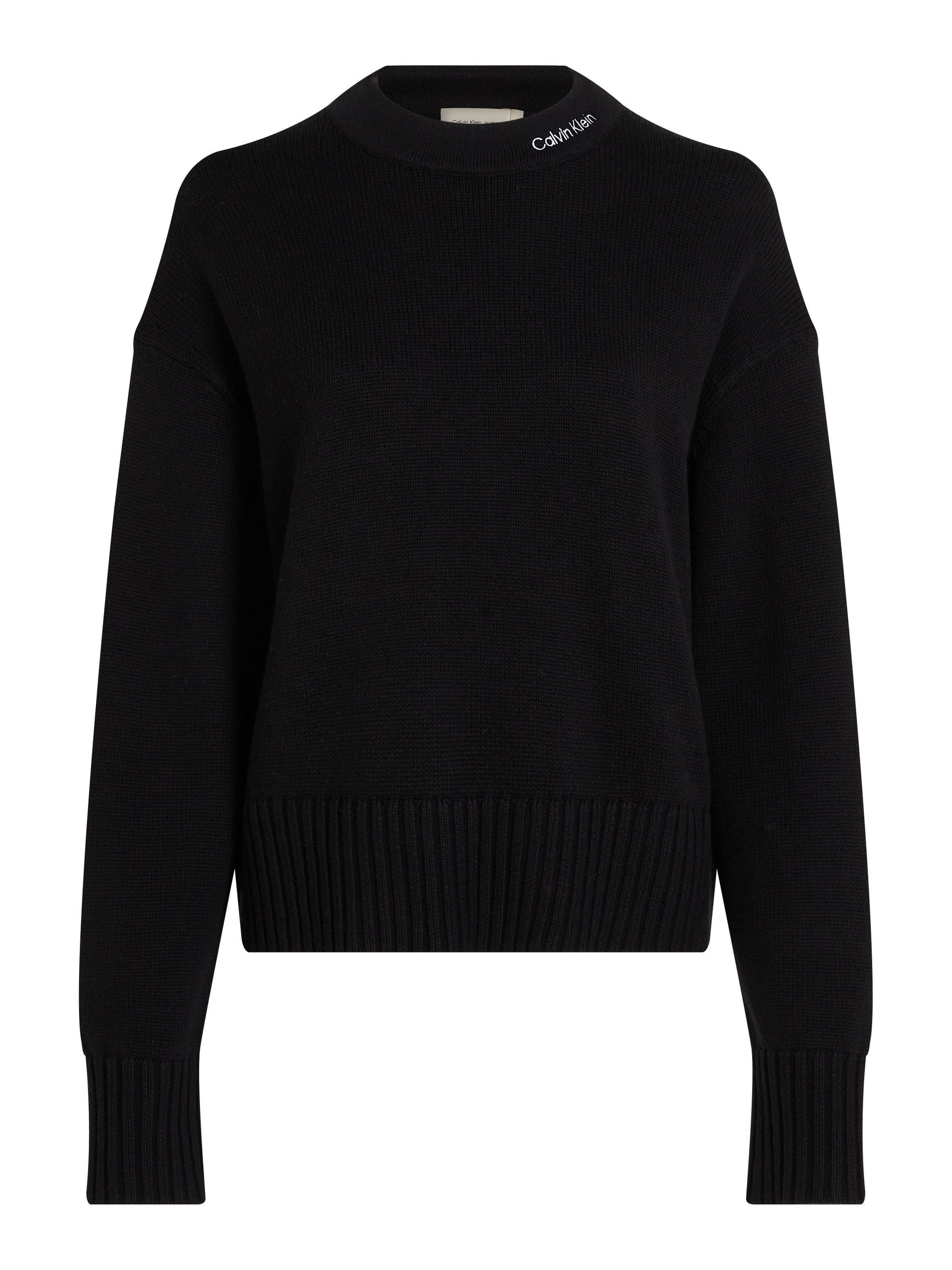 Calvin Klein Gebreide trui LOGO EMBRO SWEATER met geborduurd logo