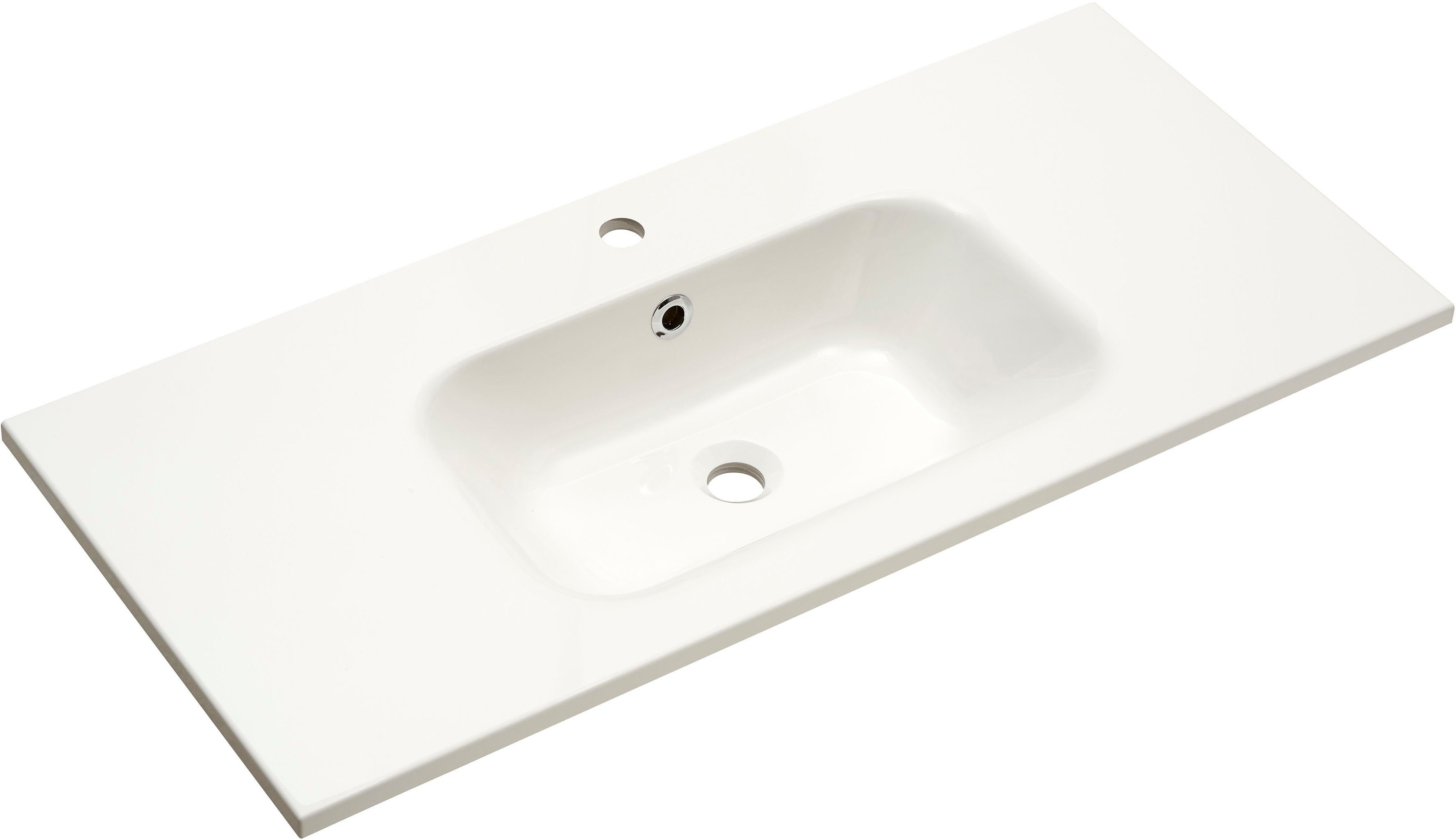 Saphir Badkamerserie Quickset mineraalmarmeren wastafel met onderkast, 101 cm breed Wastafelmeubel, 2 deuren, 1 lade, inclusief deurdemper, wastafelonderkast set (1 stuk)