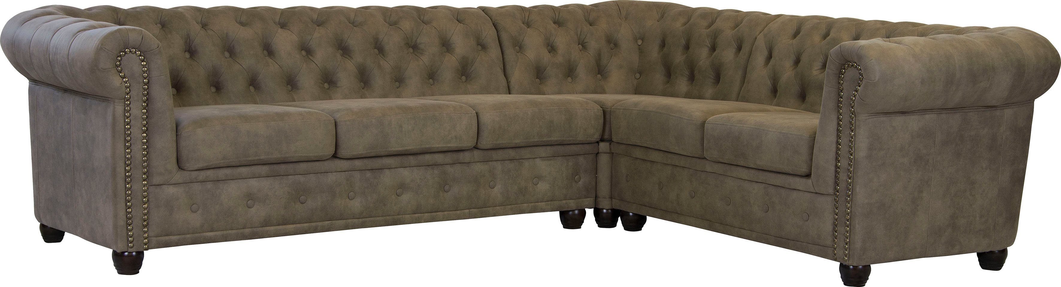 Home affaire Chesterfield-bank Rysum L-vorm Chesterfield-look, lange zijde links of rechts