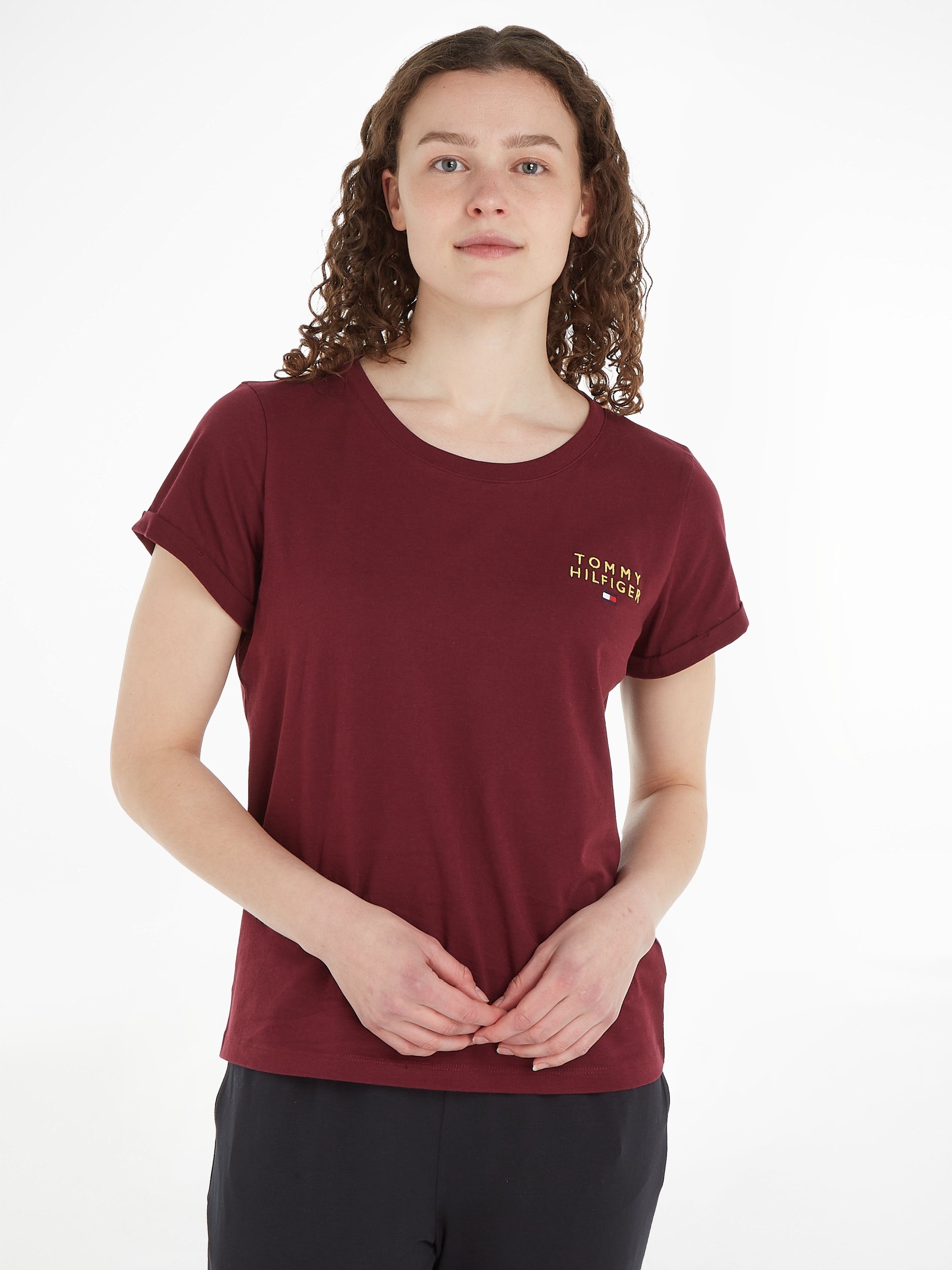Tommy Hilfiger T-shirt SHORT SLEEVE T-SHIRT GOLD EMBR. met een ronde hals