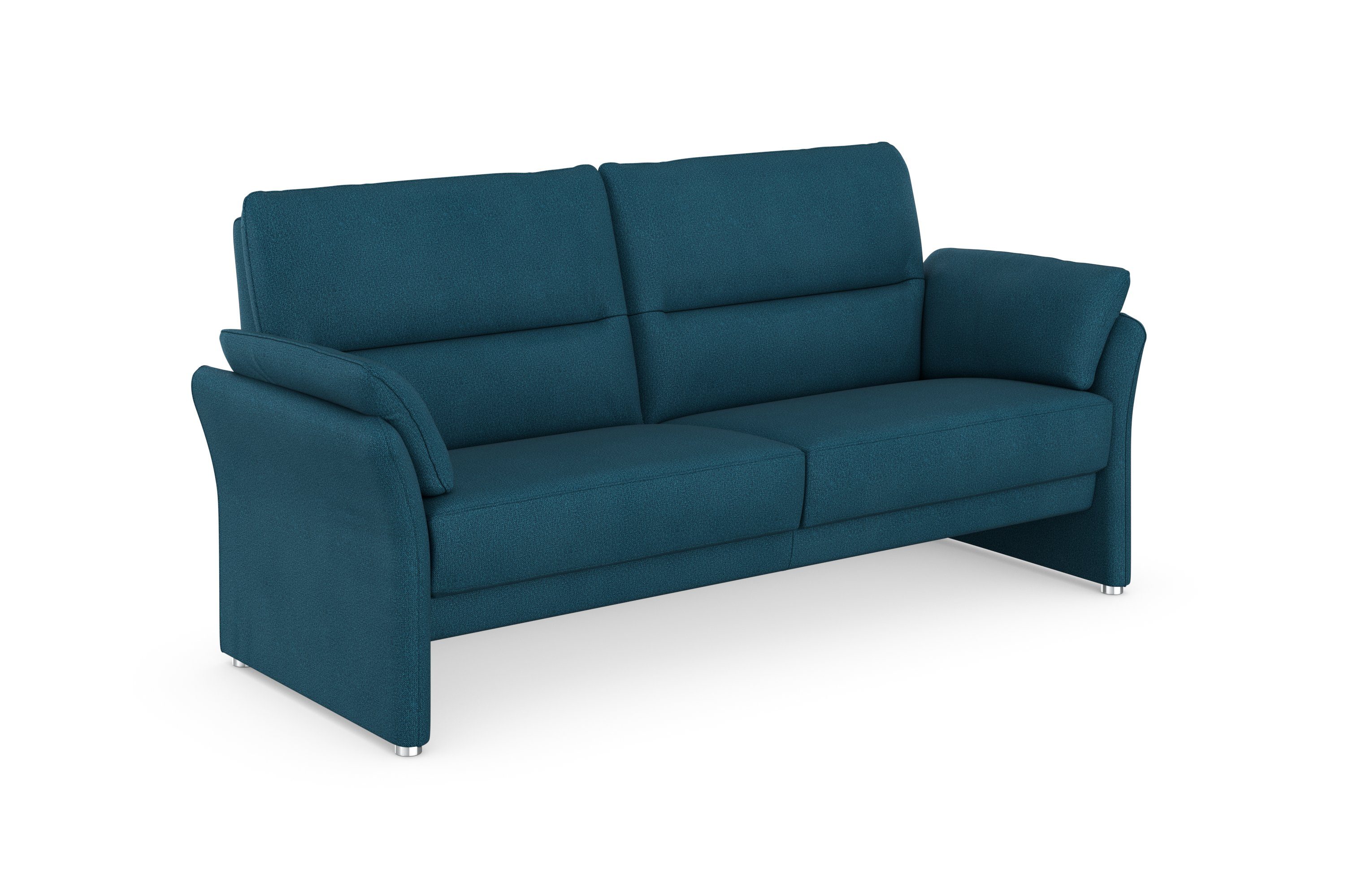 DOMO collection 2,5-zits Pina, smalle armleuningen, met bonellvering, compact & elegant Hoge zitcomfort, luxe microvezel leerlook, rood, breedte 199 cm