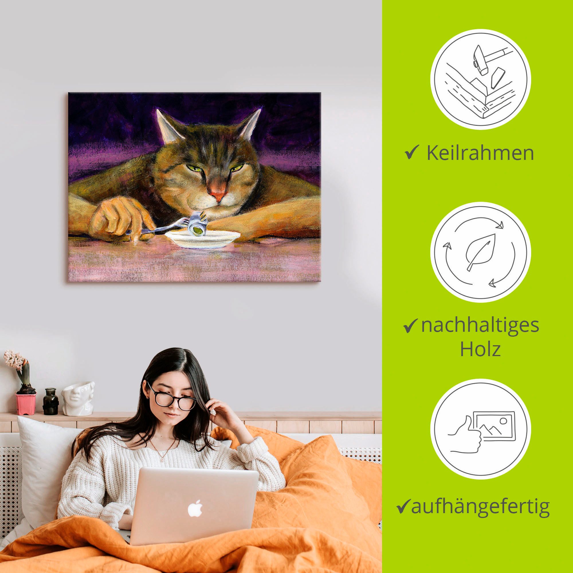 Artland Artprint Kattengejammer als artprint op linnen, poster in verschillende formaten maten