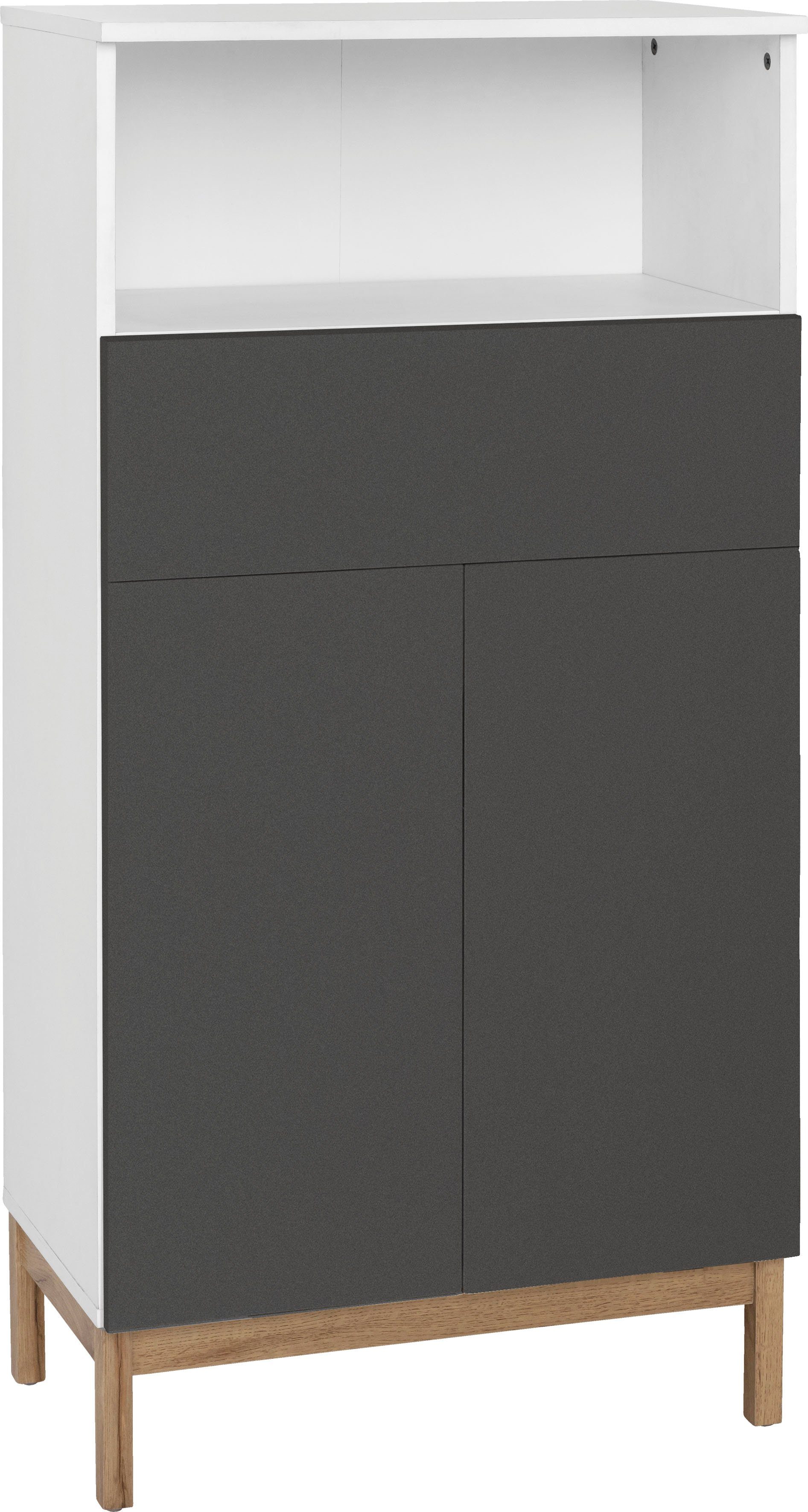 welltime Halfhoge kast Stian met 2 planken achter de deurenset, breedte 60 cm, hoogte 120,5 cm