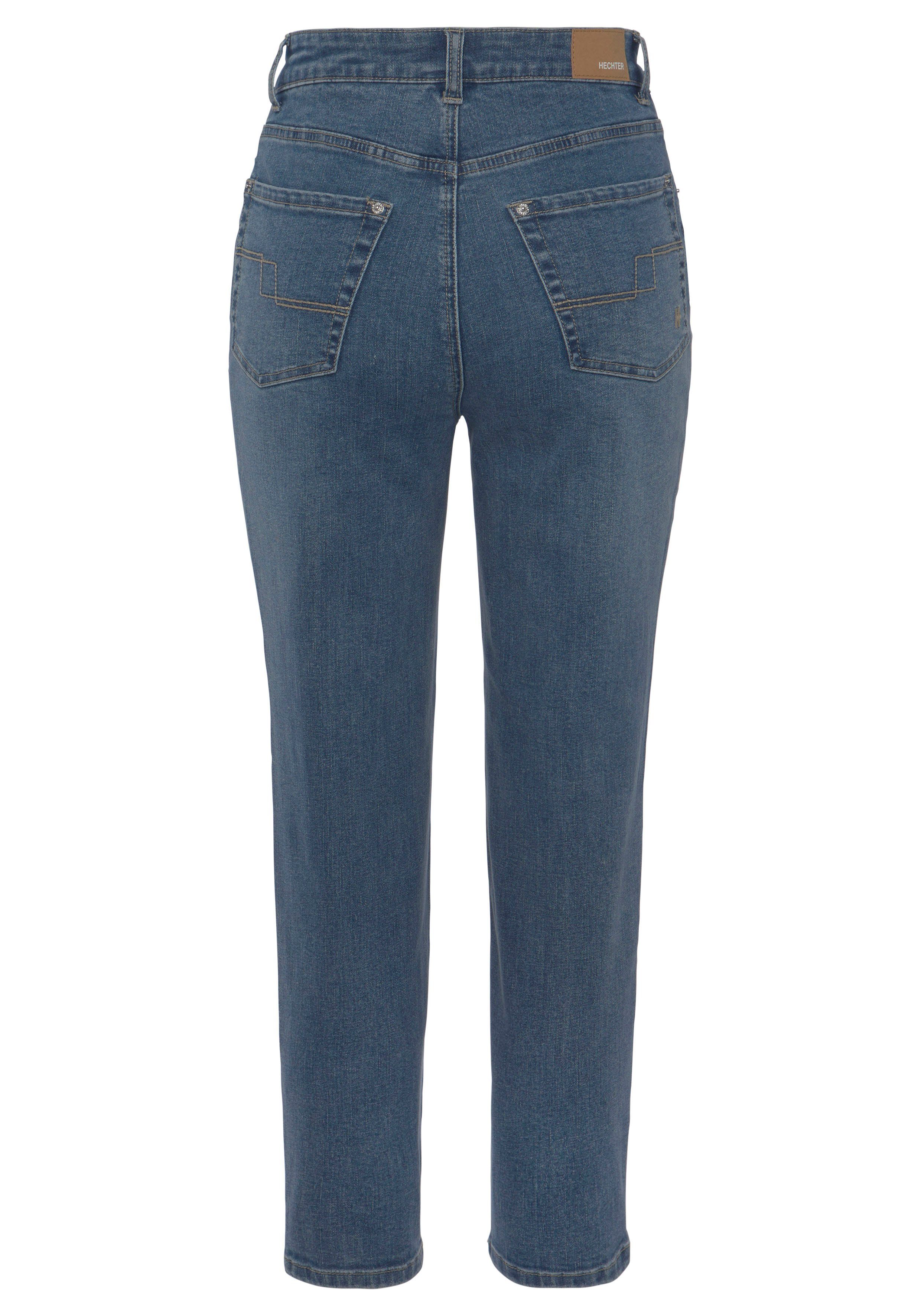 HECHTER PARIS Mom jeans hoge taille, enkel-vrij, met riemlussen