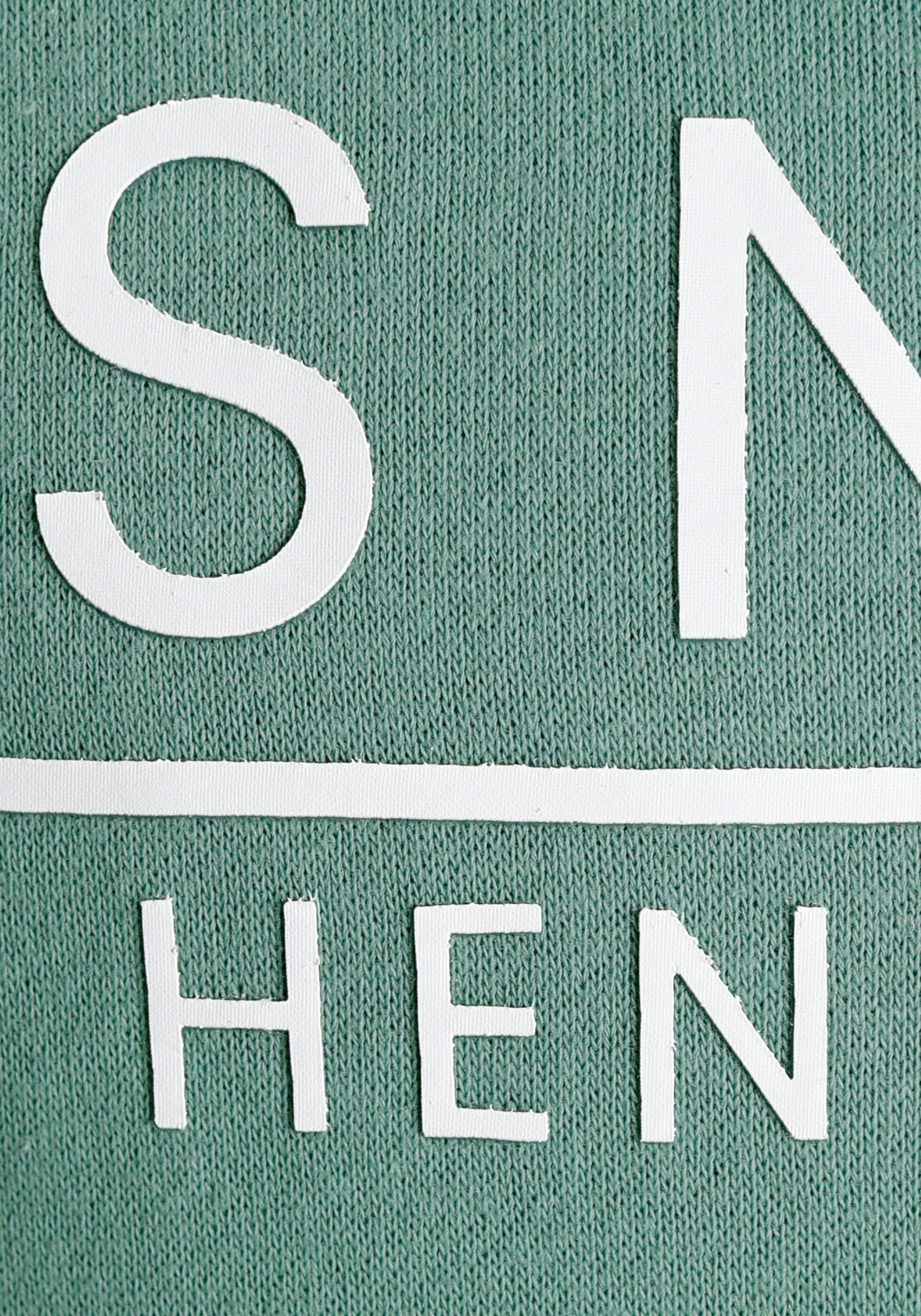 H.I.S Sweatshirt bedrukt ontwerp, met capuchon en koord, van katoenmix