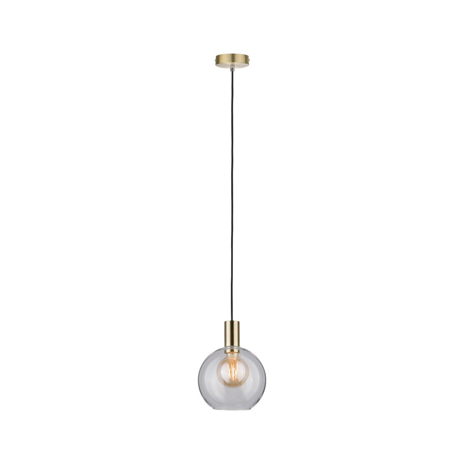 Paulmann Hanglamp Neordic Esben max. 1x20W Helder/Geborsteld messing 230V Glas/Metaal (1 stuk)