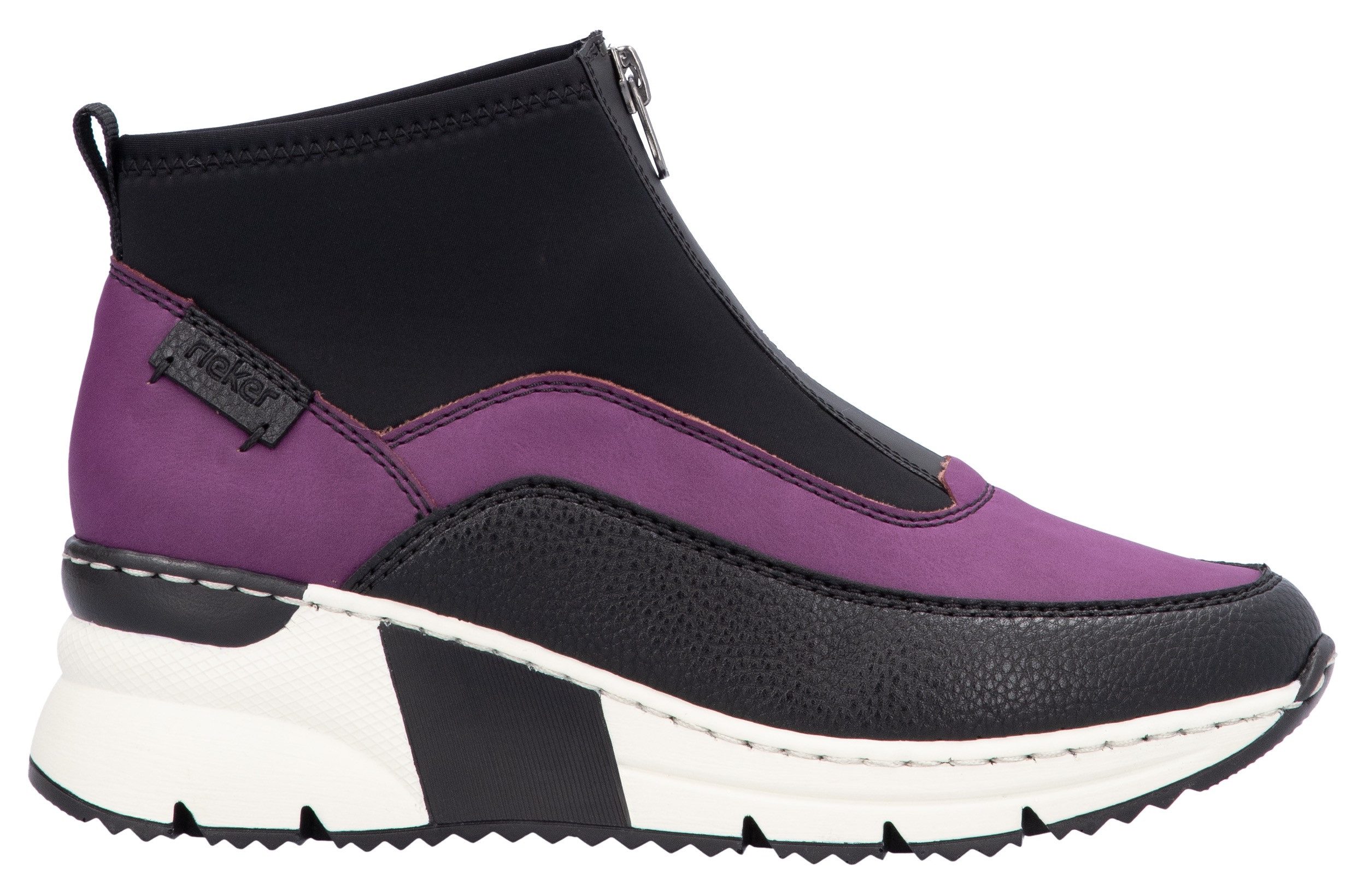 Rieker Sneakers met sleehak enkellaars, wedge laarzen, high top sneaker met ritssluiting vooraan
