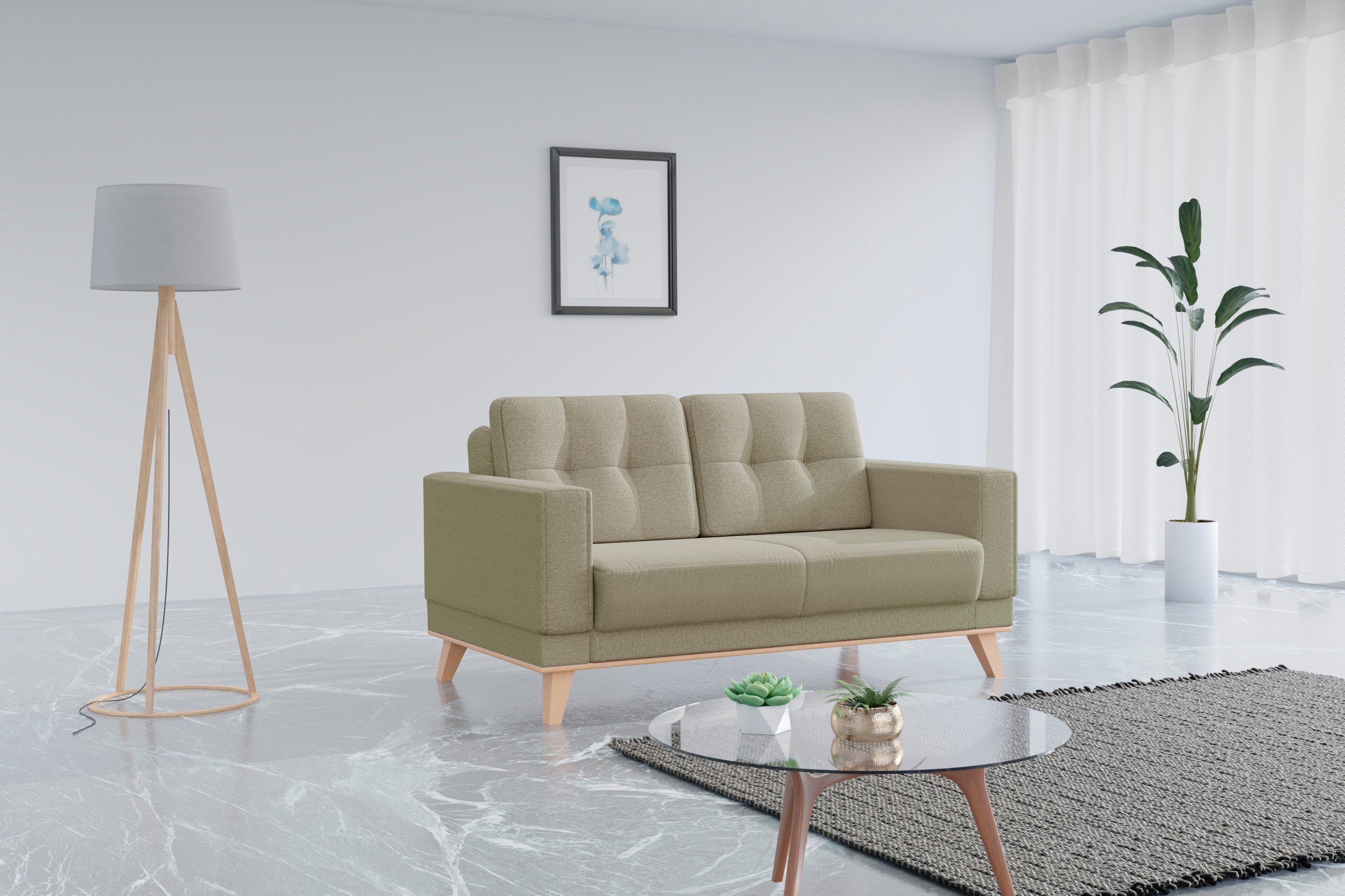 sit&more 2-zitsbank Lavida groen, 2-zitsbanken