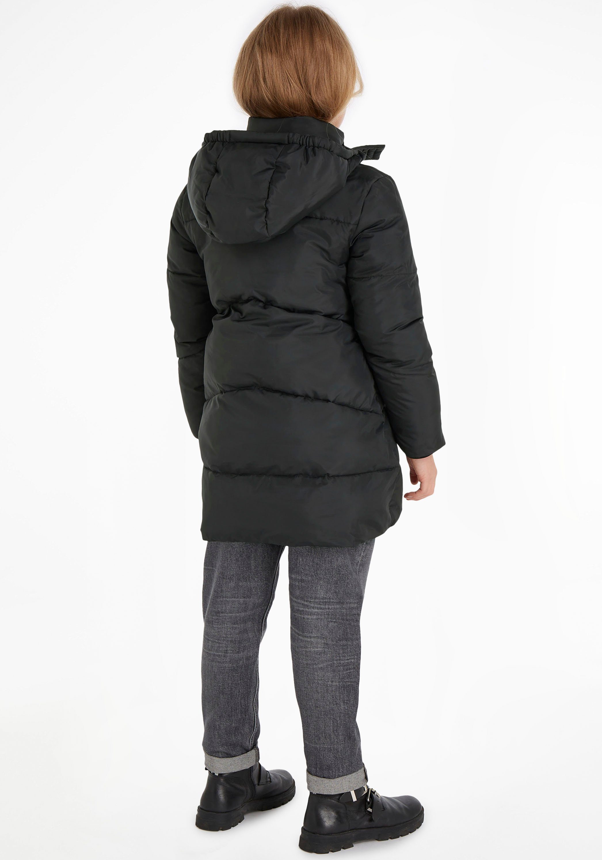 Calvin Klein Gewatteerde jas CK LONG PUFFER COAT voor kinderen tot 16 jaar en calvin klein merklabel