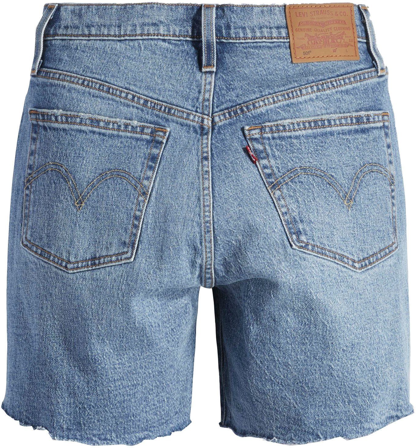 Levi's® Bermuda 501 Mid Thigh Short Met franje bij de zoom