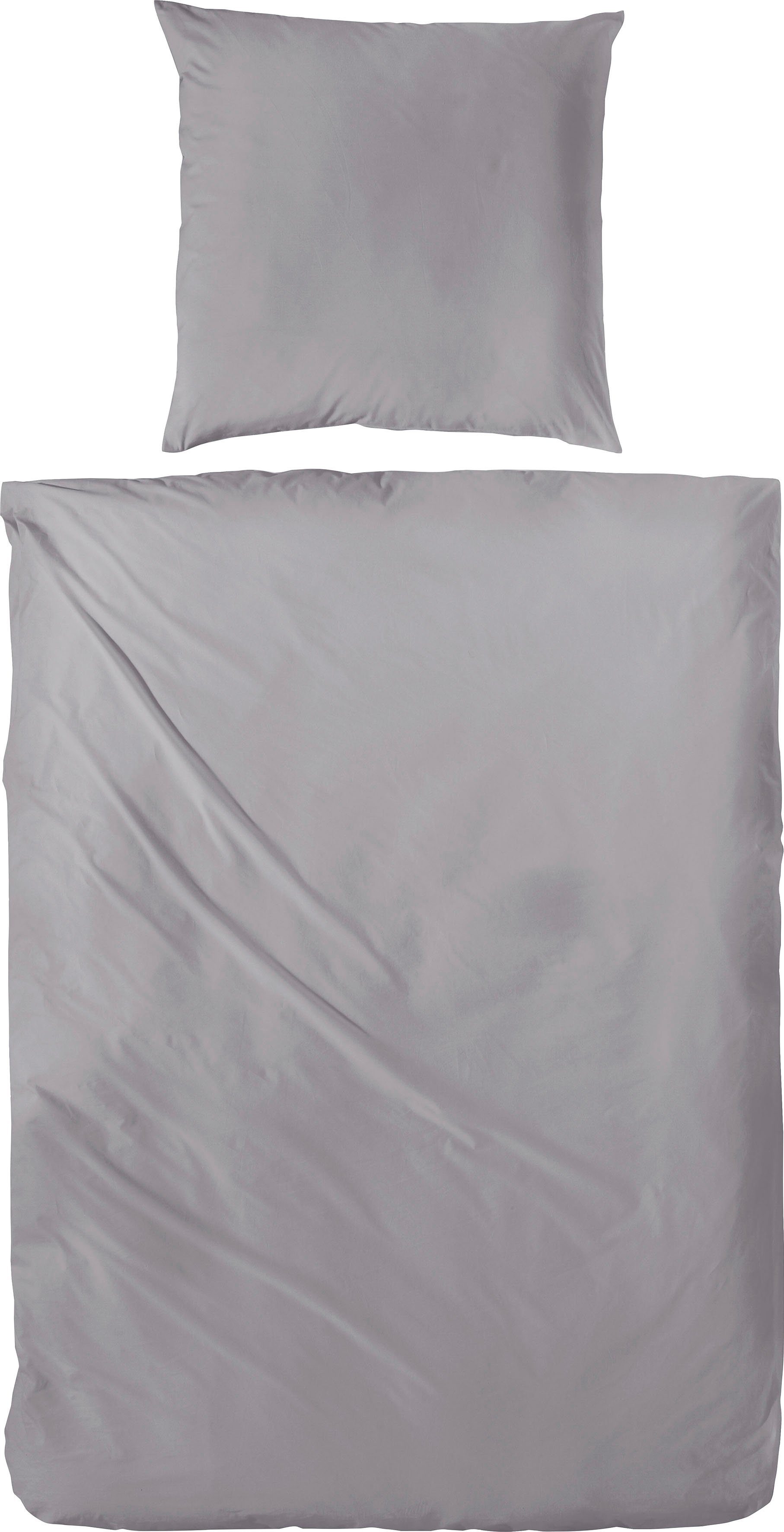 Primera Overtrekset Uni luxe-satijn in mt. 135x200, 155x220 of 200x200 cm Dekbedovertrek van katoen, unikleurige dekbedovertrek met ritssluiting