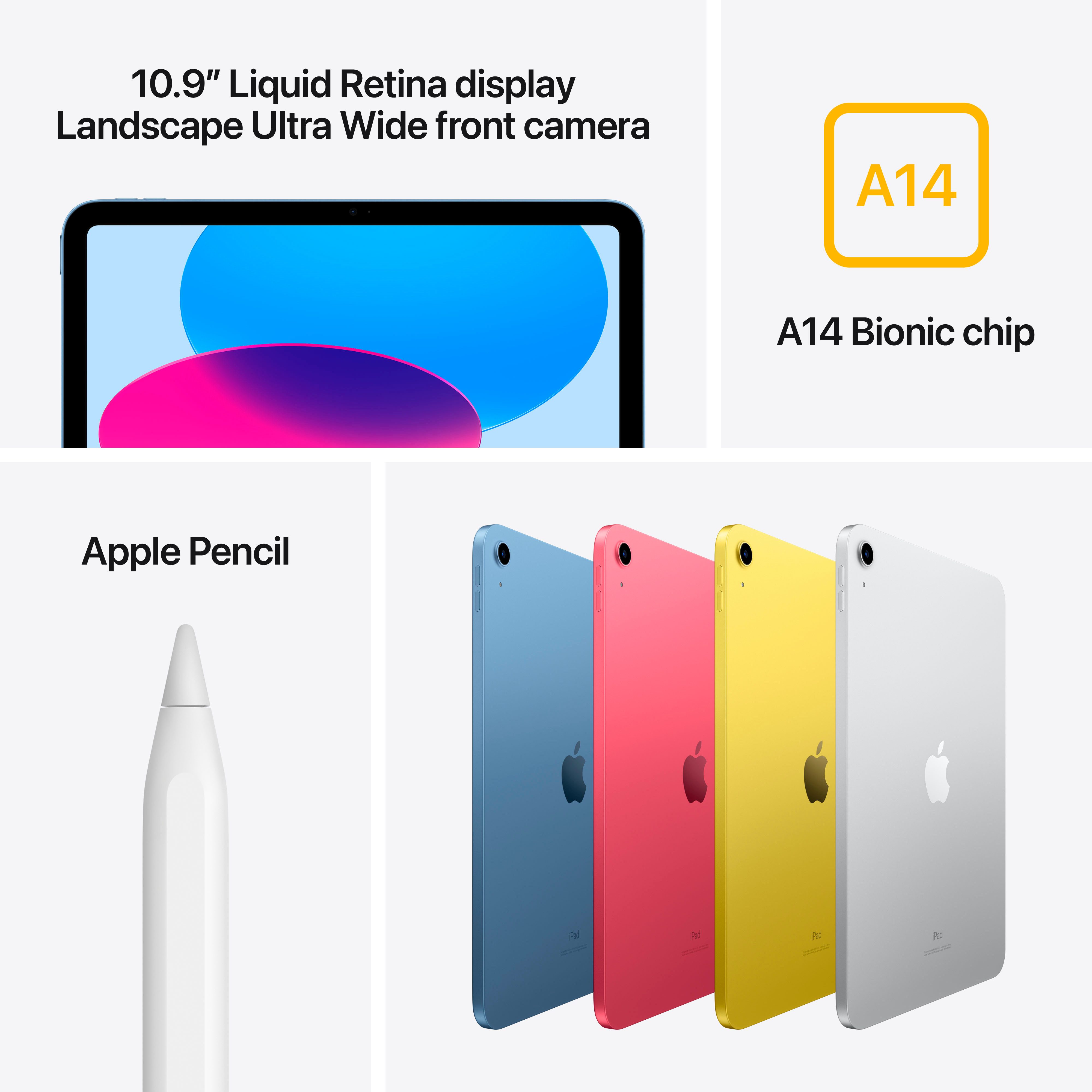 Apple Tablet 10,9" iPad Wi-Fi 256GB 10th. Generation, 10.9 ", iPadOS