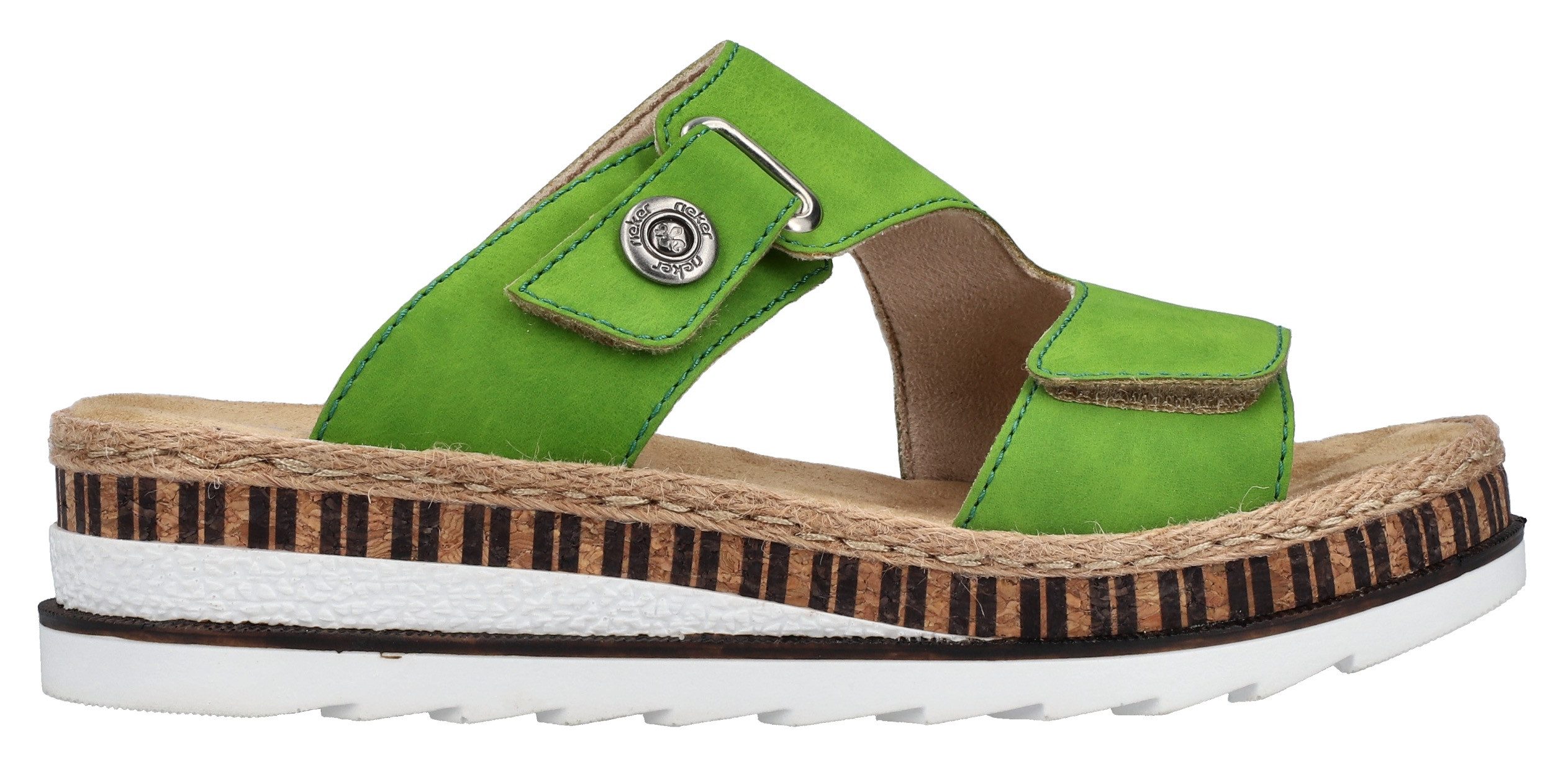 Rieker Slippers Zomerschoen, strandschoen, huisschoen met trendy sleehak