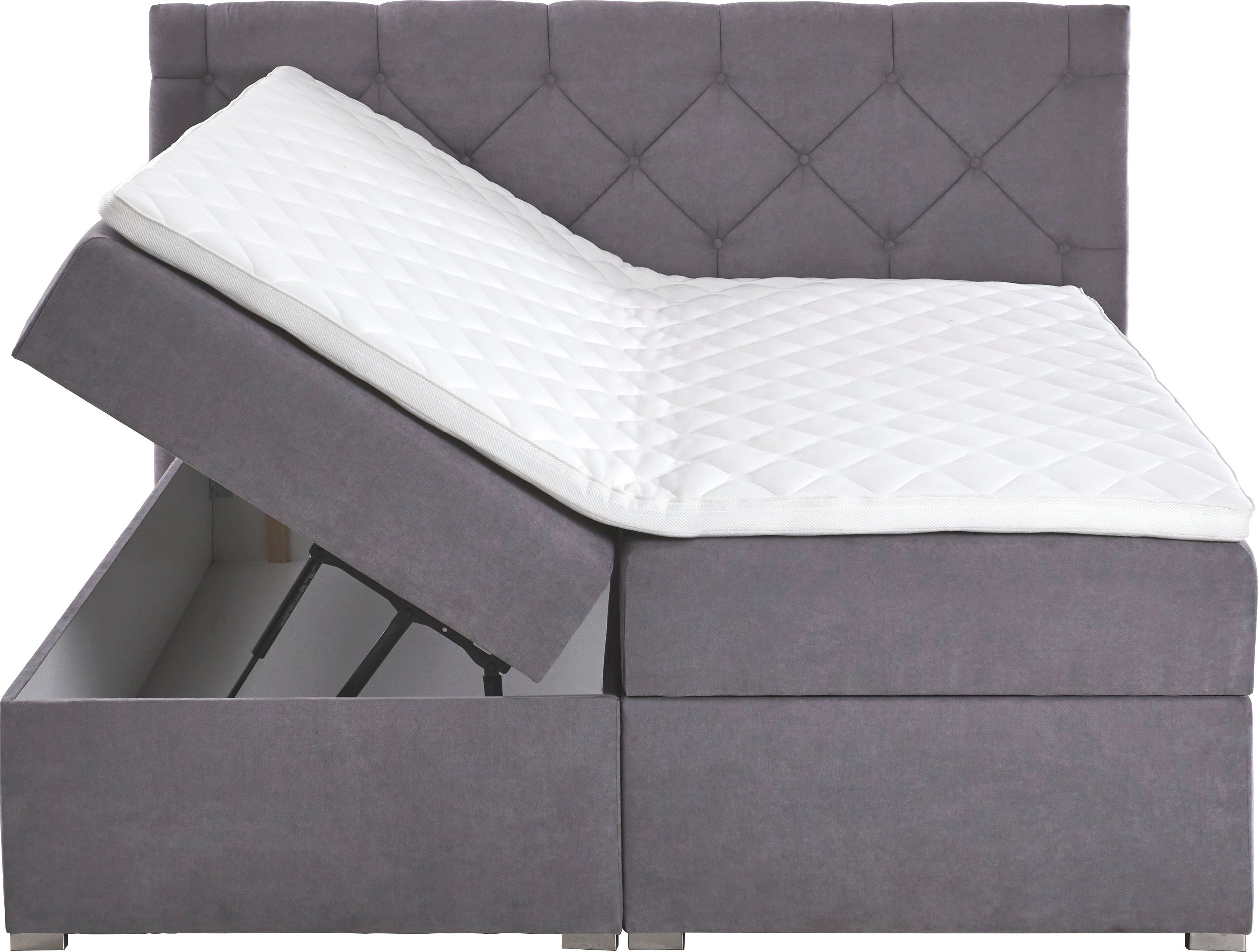 ATLANTIC home collection Boxspring Meike met xxl bedstee en topper