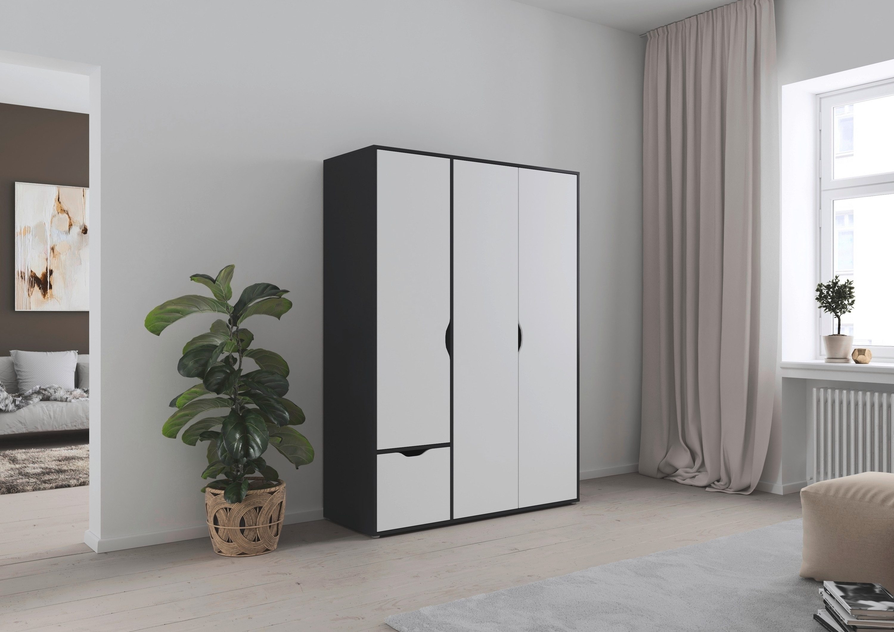 rauch Draaideurkast Kledingkast Kast Garderobe Wasmand NARAI met Laden Greefaansluitingen voor een greeploze look TOPSELLER MADE IN GERMANY
