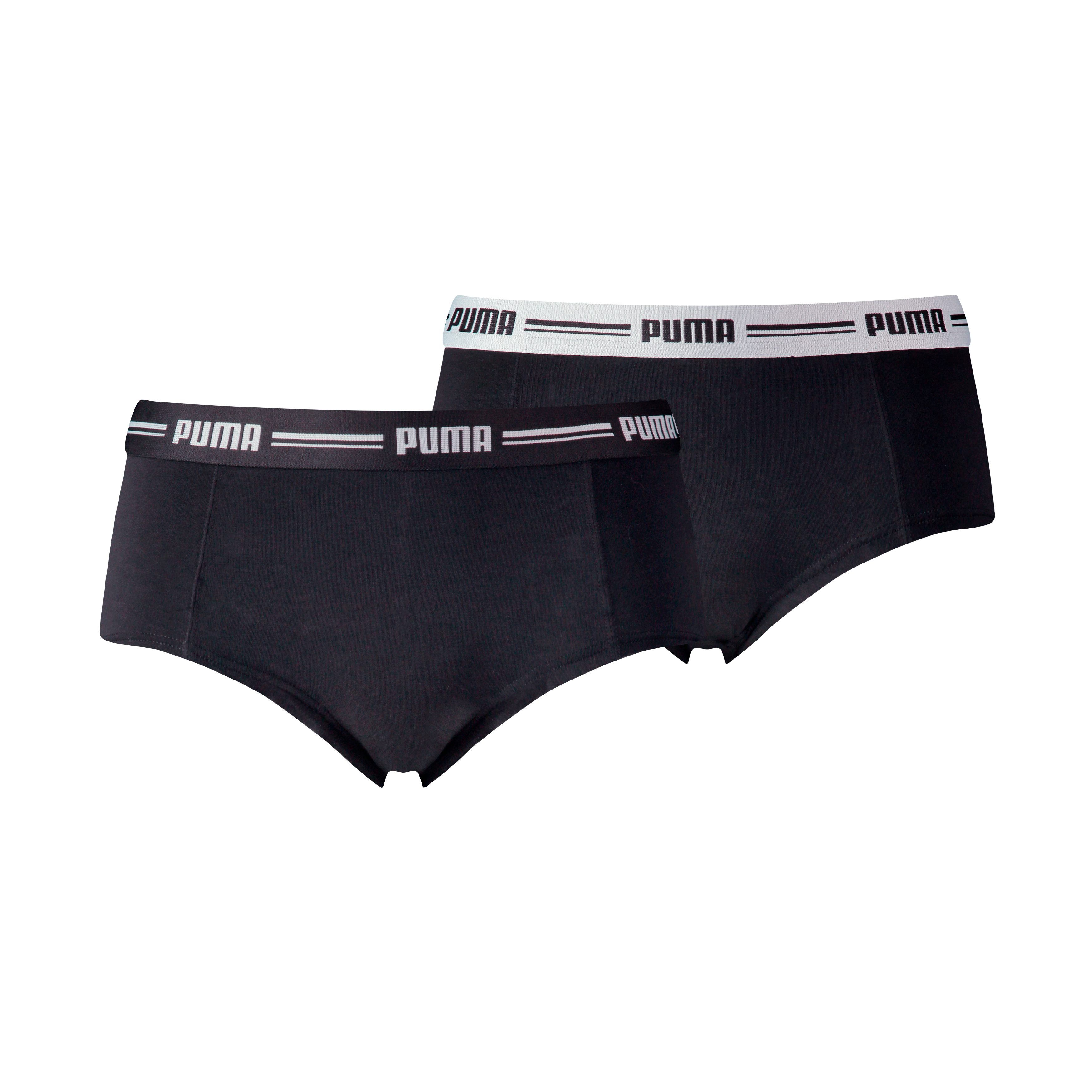 PUMA Hipster PUMA WOMEN MINI SHORT 2P HANG (Set van 2) dames slips maat L zwart