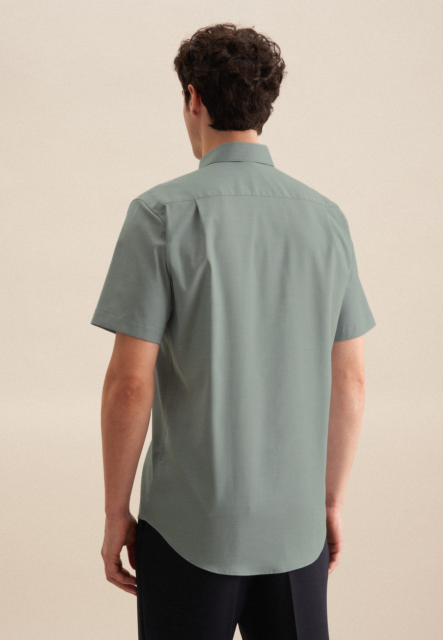 seidensticker Businessoverhemd Regular 1/2 Button-down kraag structuur