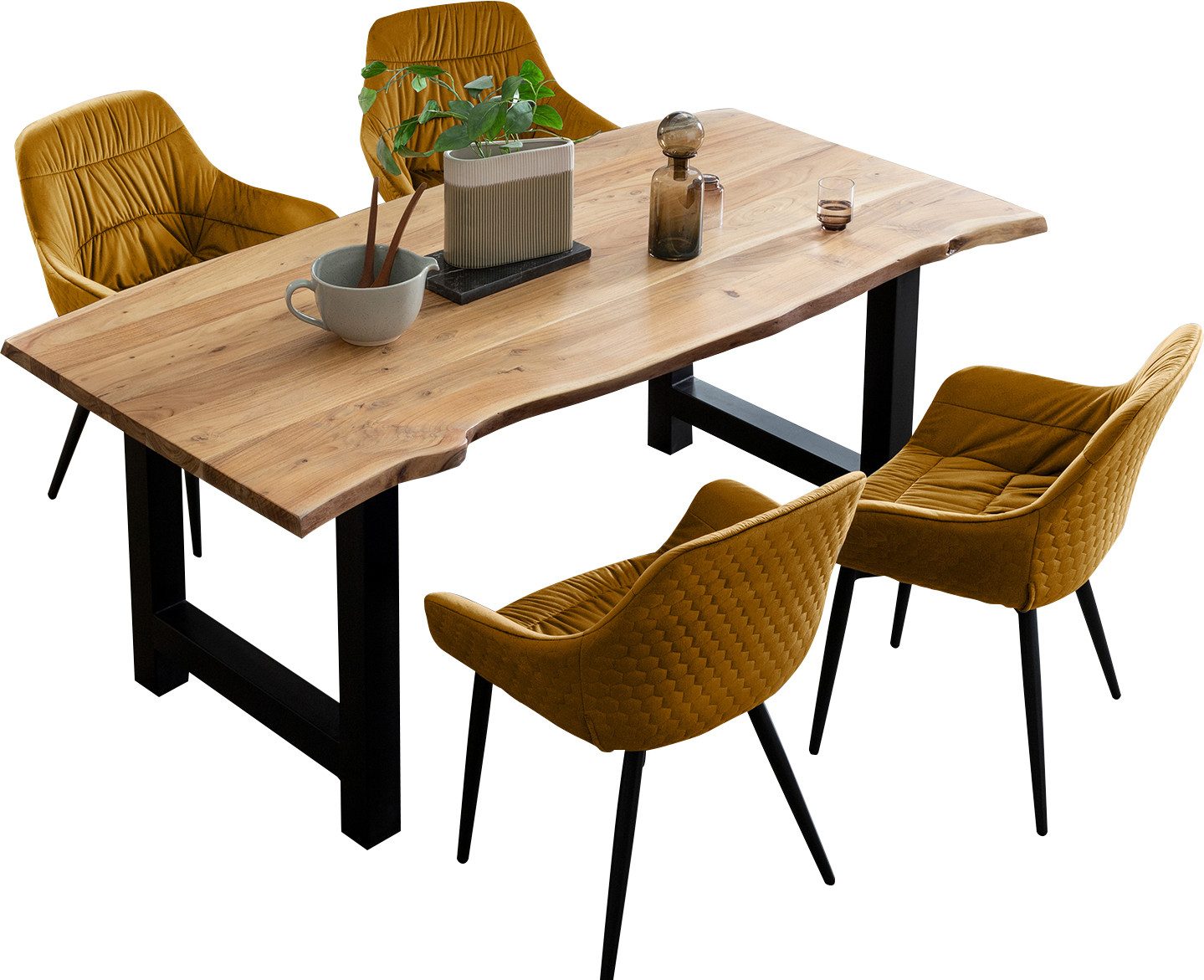 SalesFever Eethoek Esszimmerausstattung aus Holz und Metall