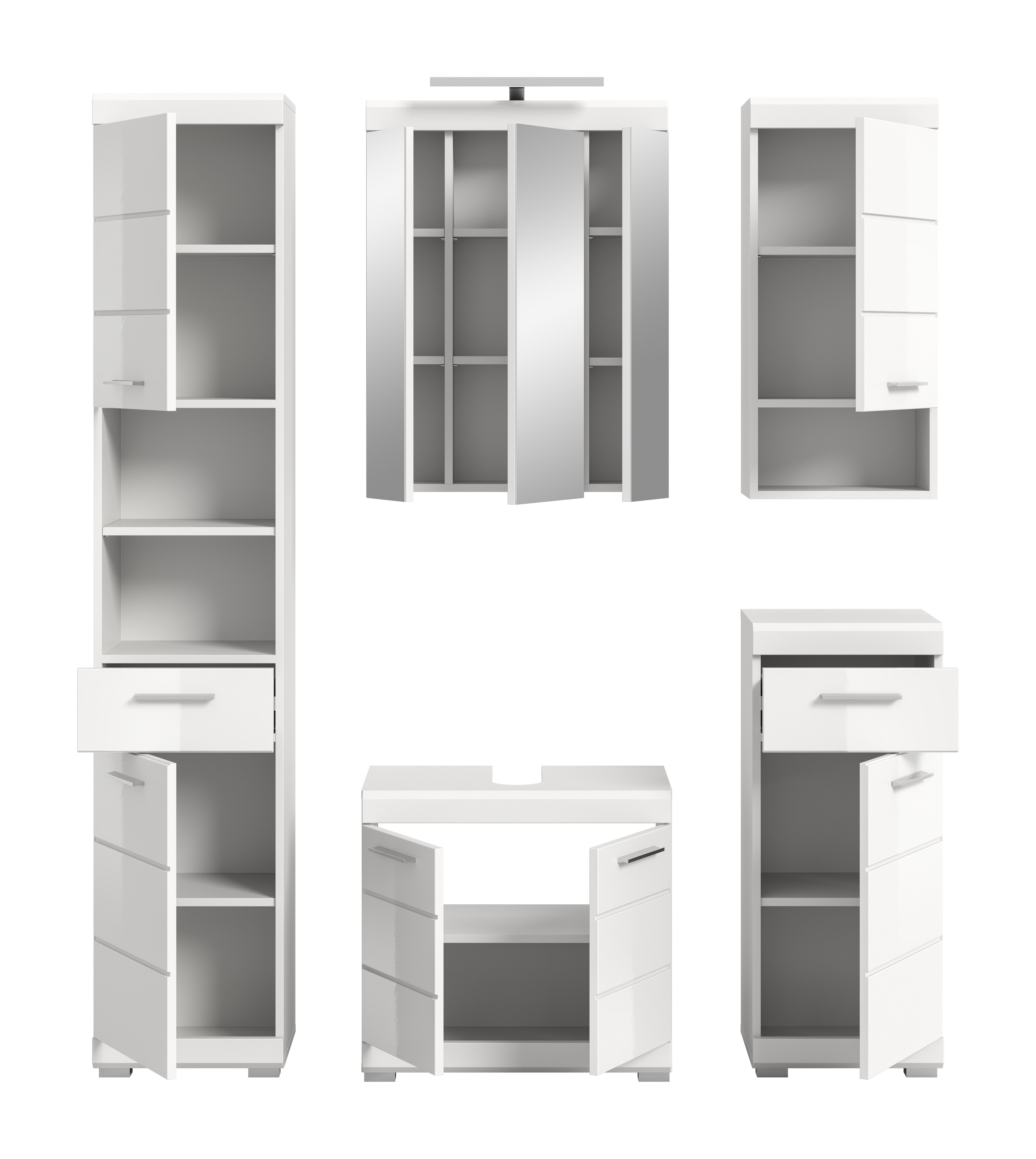 INOSIGN Badkamerserie Siena, 5-delig, inclusief LED-verlichting, bestaande uit: (set, 5-delig)