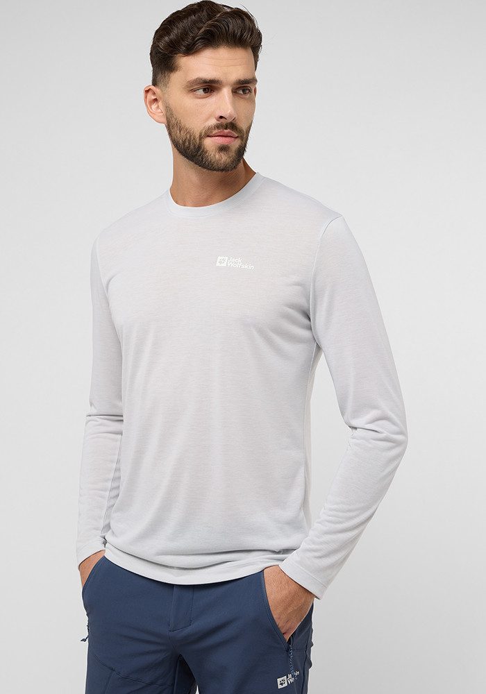 Jack Wolfskin Shirt met lange mouwen VONNAN LS T M heren t-shirts maat XXL (58) grijs