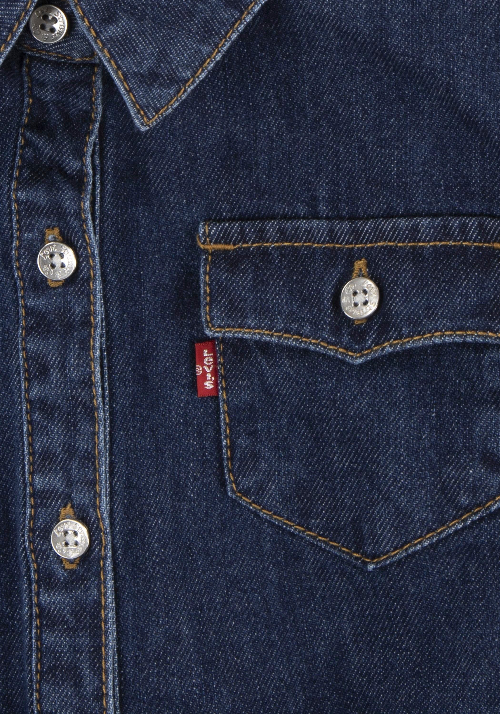 Levi's Kidswear Shirtjurk met strikband in de taille voor meisjes