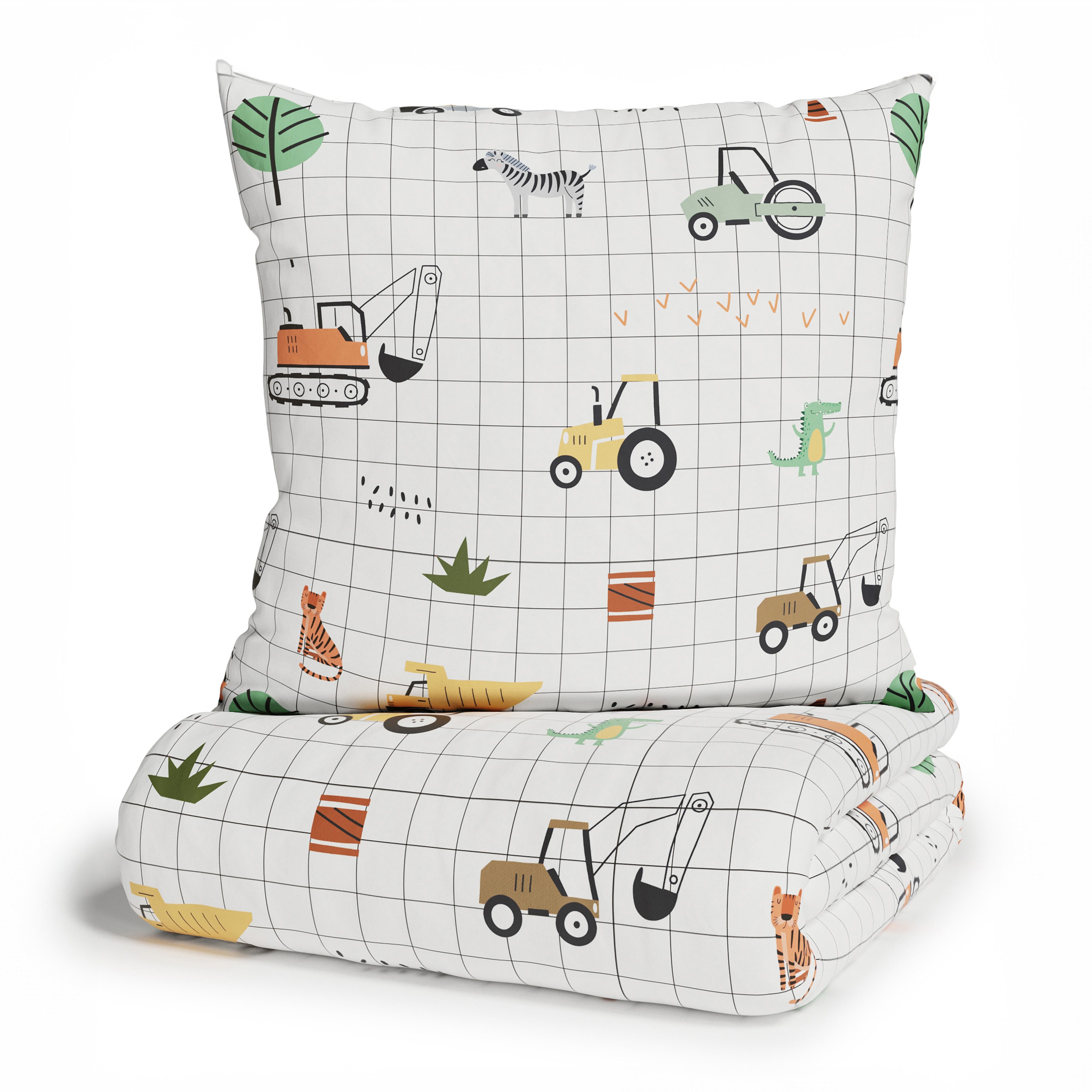 Lüttenhütt Kinderovertrekset Cuddlee in veel ontwerpen: dino, eenhoorn, ruimte, bouwplaats, hart, tractor, safari (2-delig)