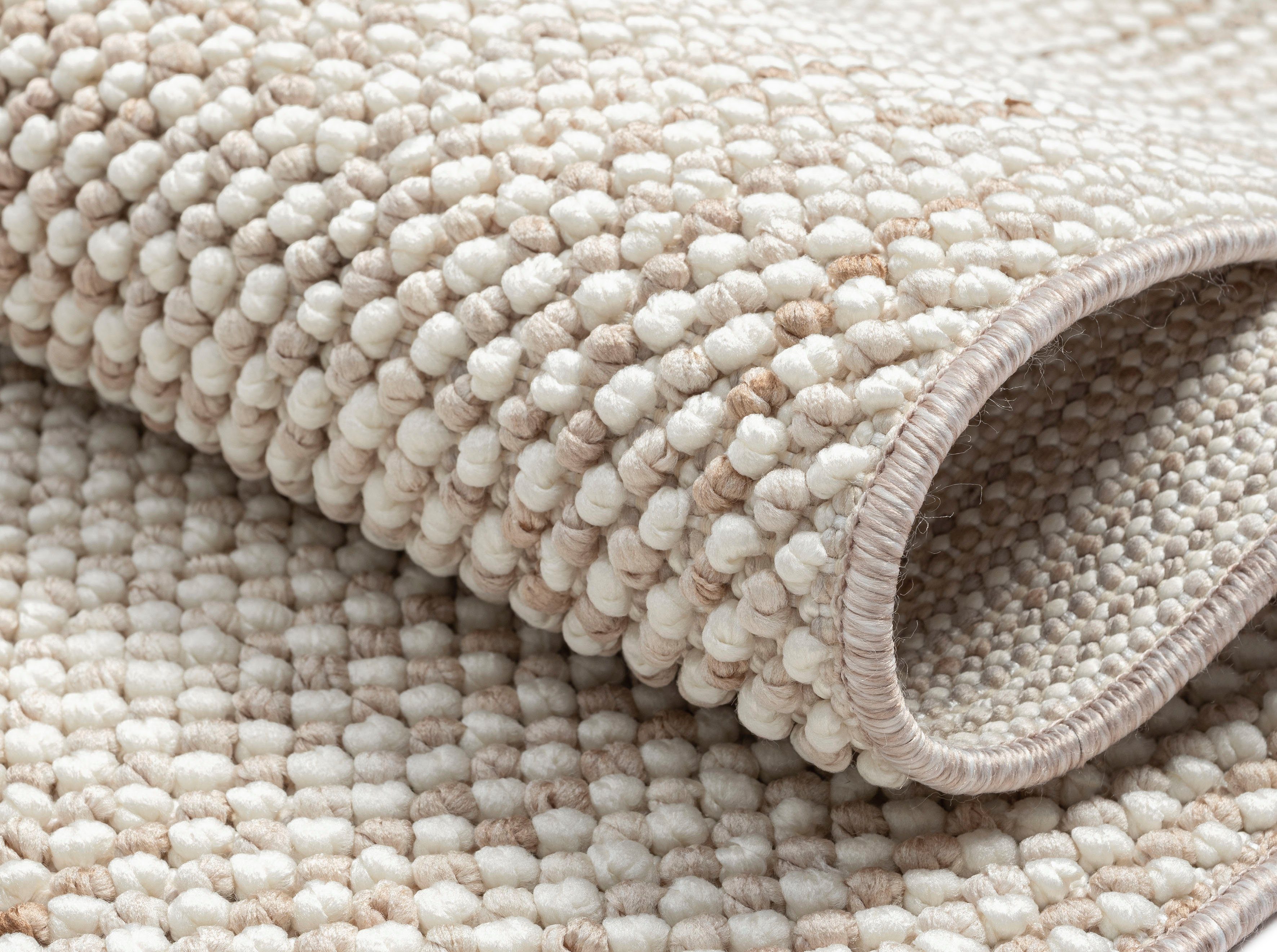 Myflair Möbel & Accessoires Vloerkleed AVA Uni-kleuren, gemêleerd, sisal-look, ook in rond verkrijgbaar, met franjes