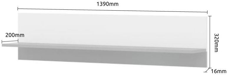 Places of Style Wandplank Stela wit uv-gelakt front, breedte: 139 cm