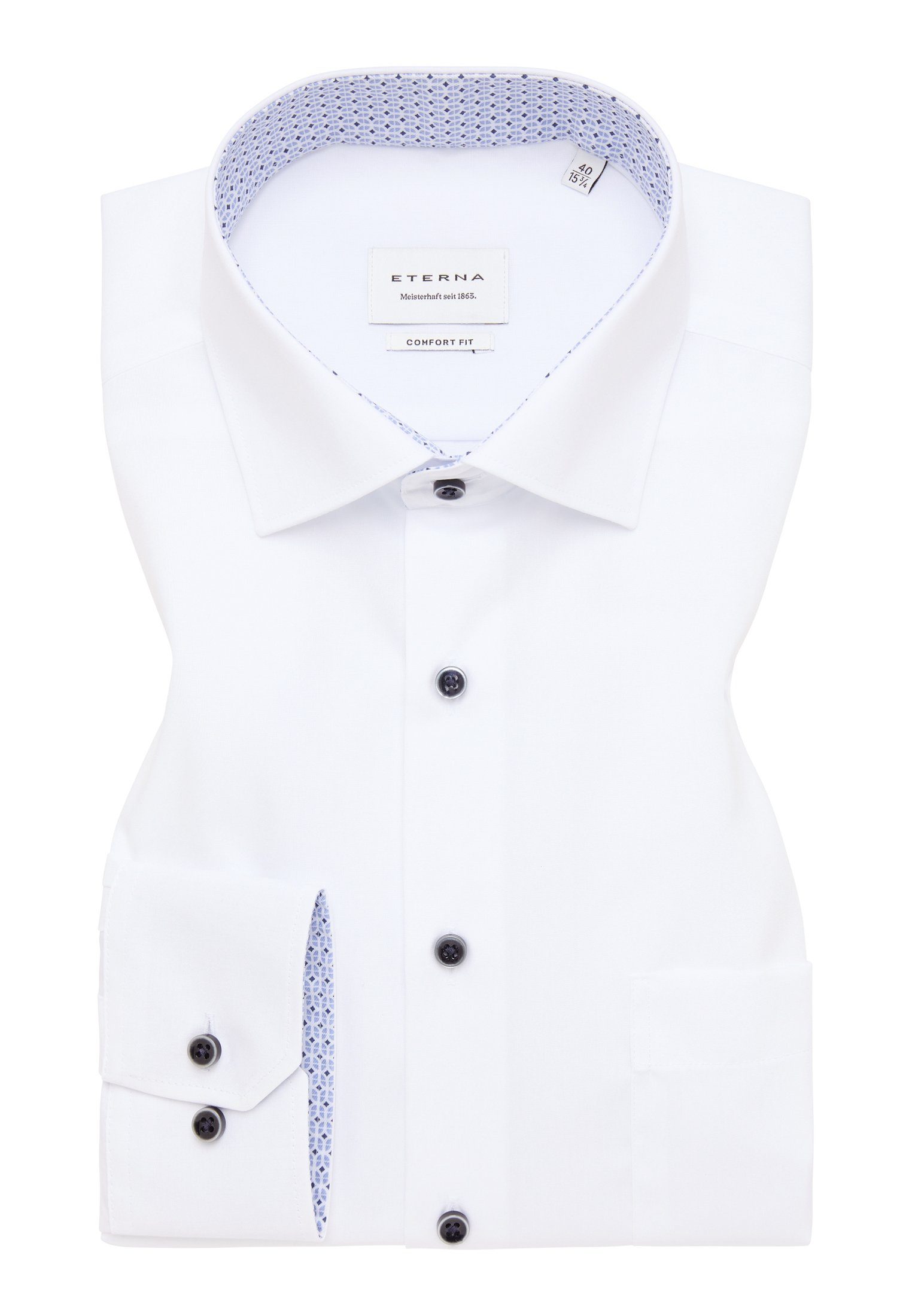 Eterna Overhemd met lange mouwen Comfort fit NON IRON (strijkvrij)