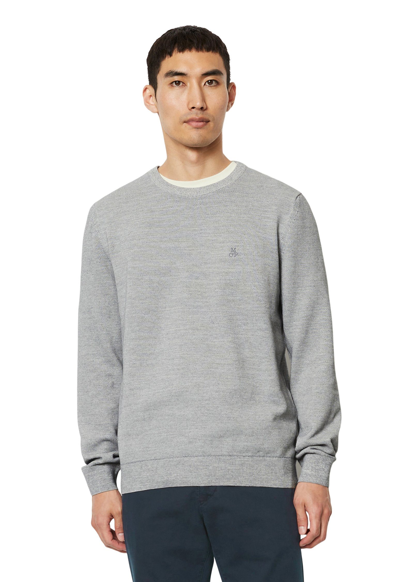 Marc O'Polo Gebreide pullover met labelstitching