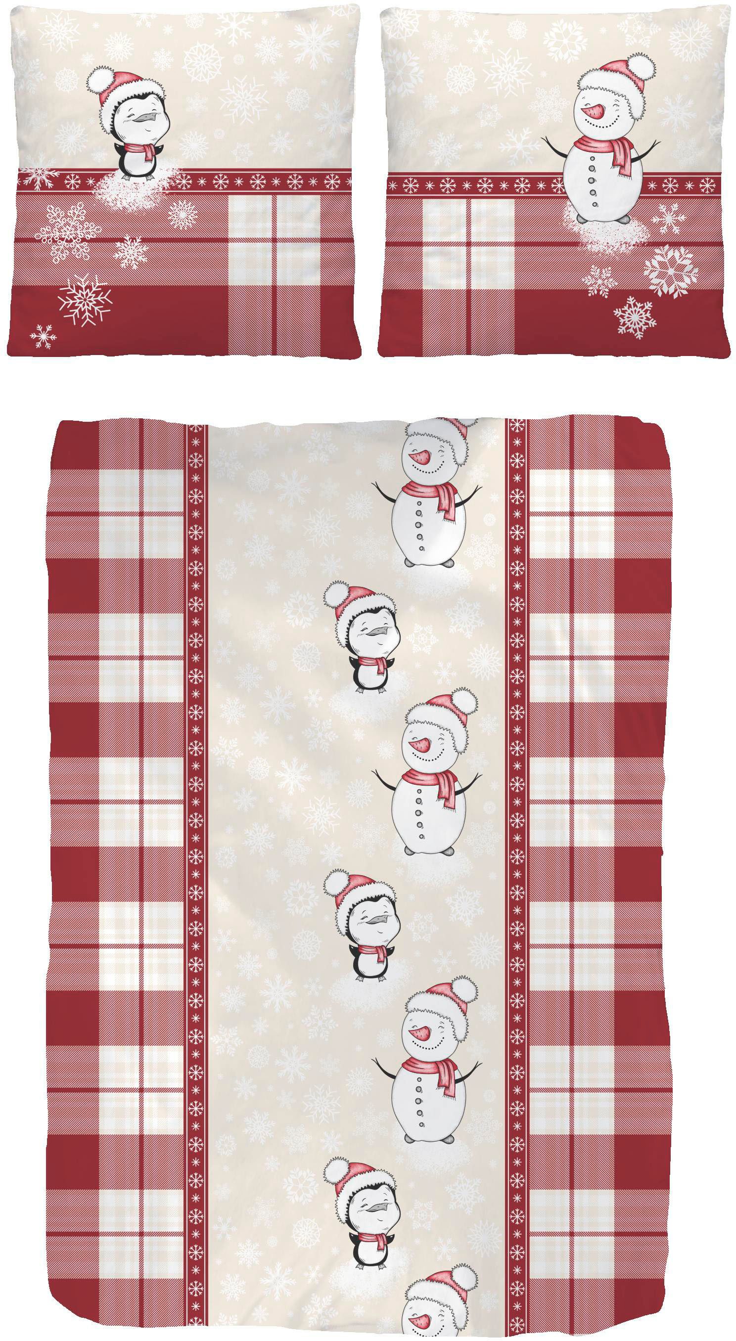 my home Beddengoed Janina in mt. 135x200 of 155x220 cm 100% katoen, veel winterdesigns: patchwork, sneeuwpop, uil, beer