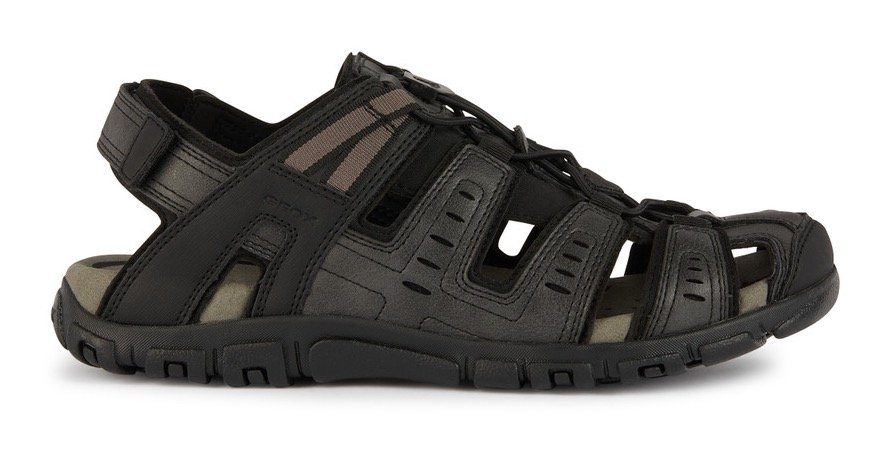 Geox Sandalen UOMO SANDAL STRADA C , zomerschoen, klittenbandschoen, outdoorsandaal, met leren voetbed