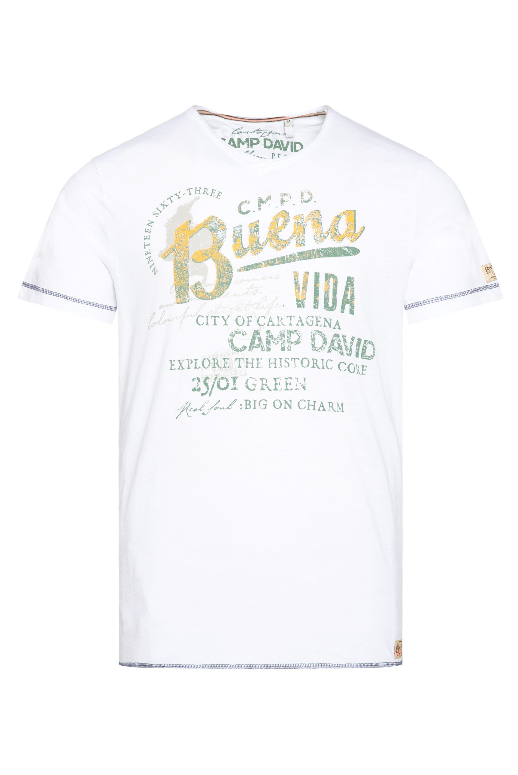 CAMP DAVID T-shirt met voor- en achterkant print