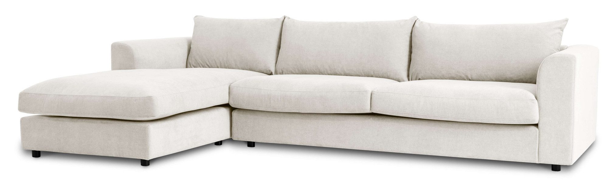 LeGer Home by Lena Gercke Hoekbank Avelina Breedte 297 cm, in cord- en chenille-stof, rugkussen met veren (2-delig)