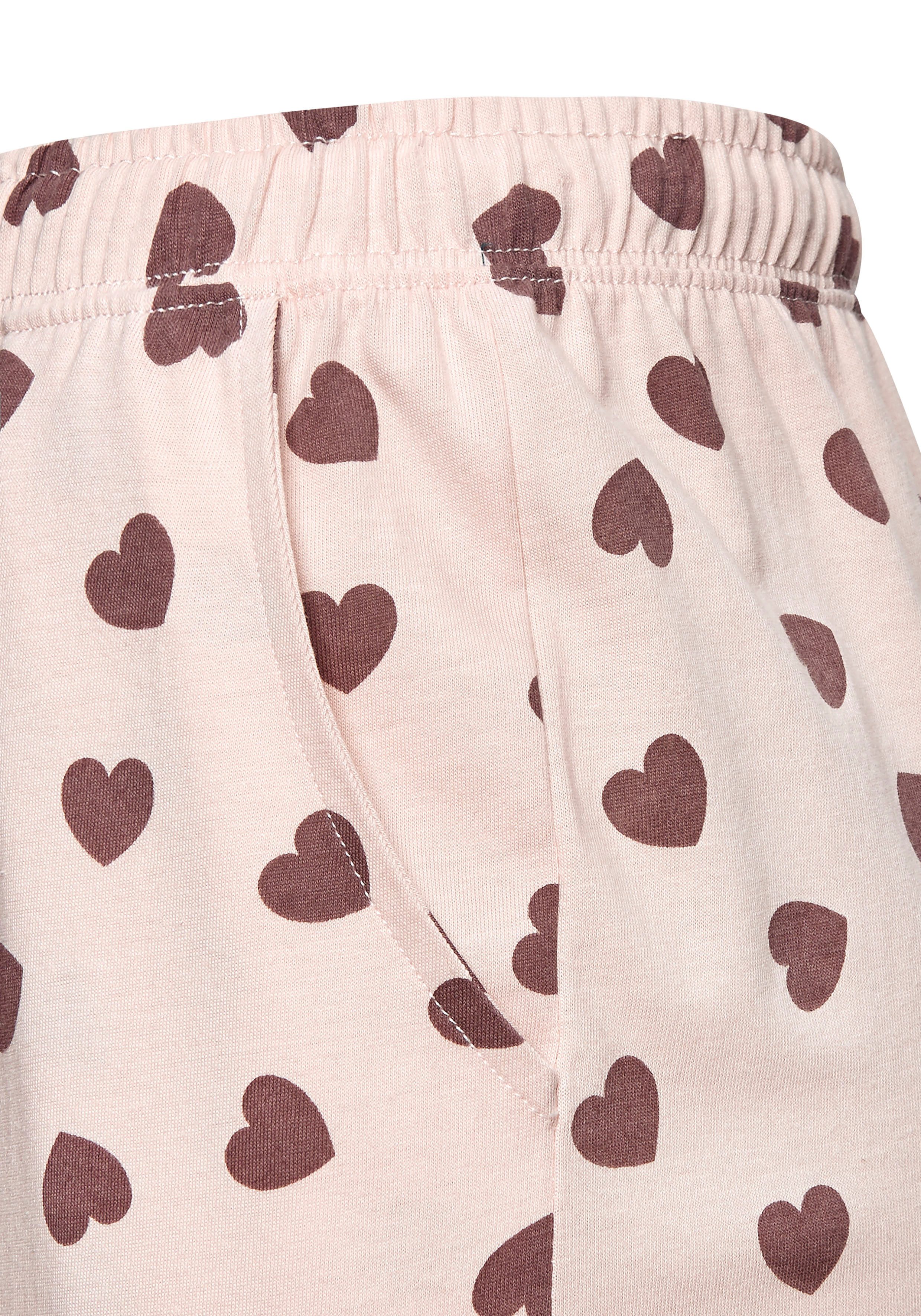 Vivance Dreams Shortama met schattig hartjespatroon (voordeelset, 4-delig)