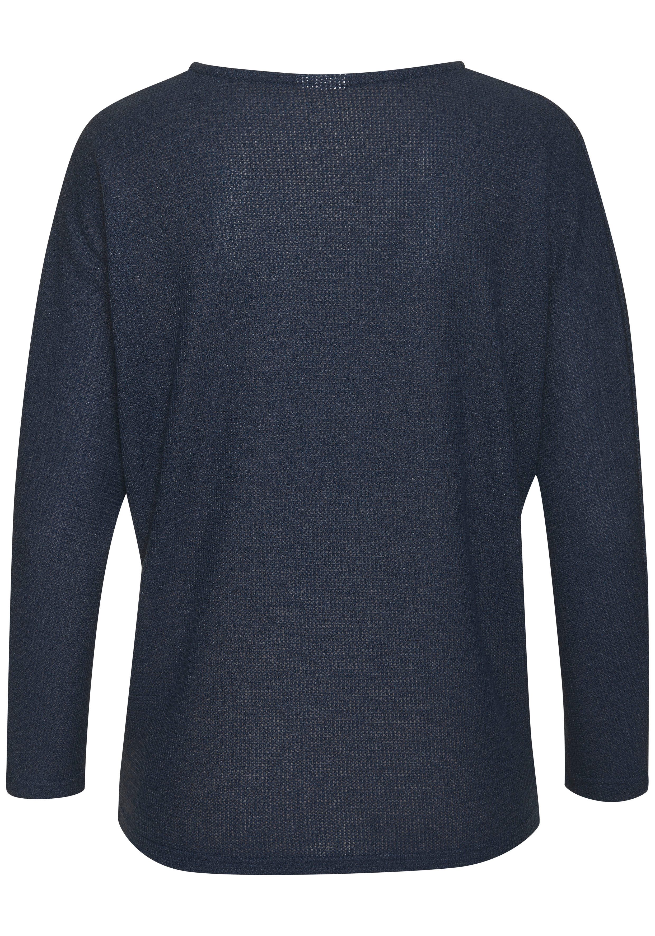 Vivance Shirt met lange mouwen Van pluizig breiwerk gemaakt van kreukvrij materiaal