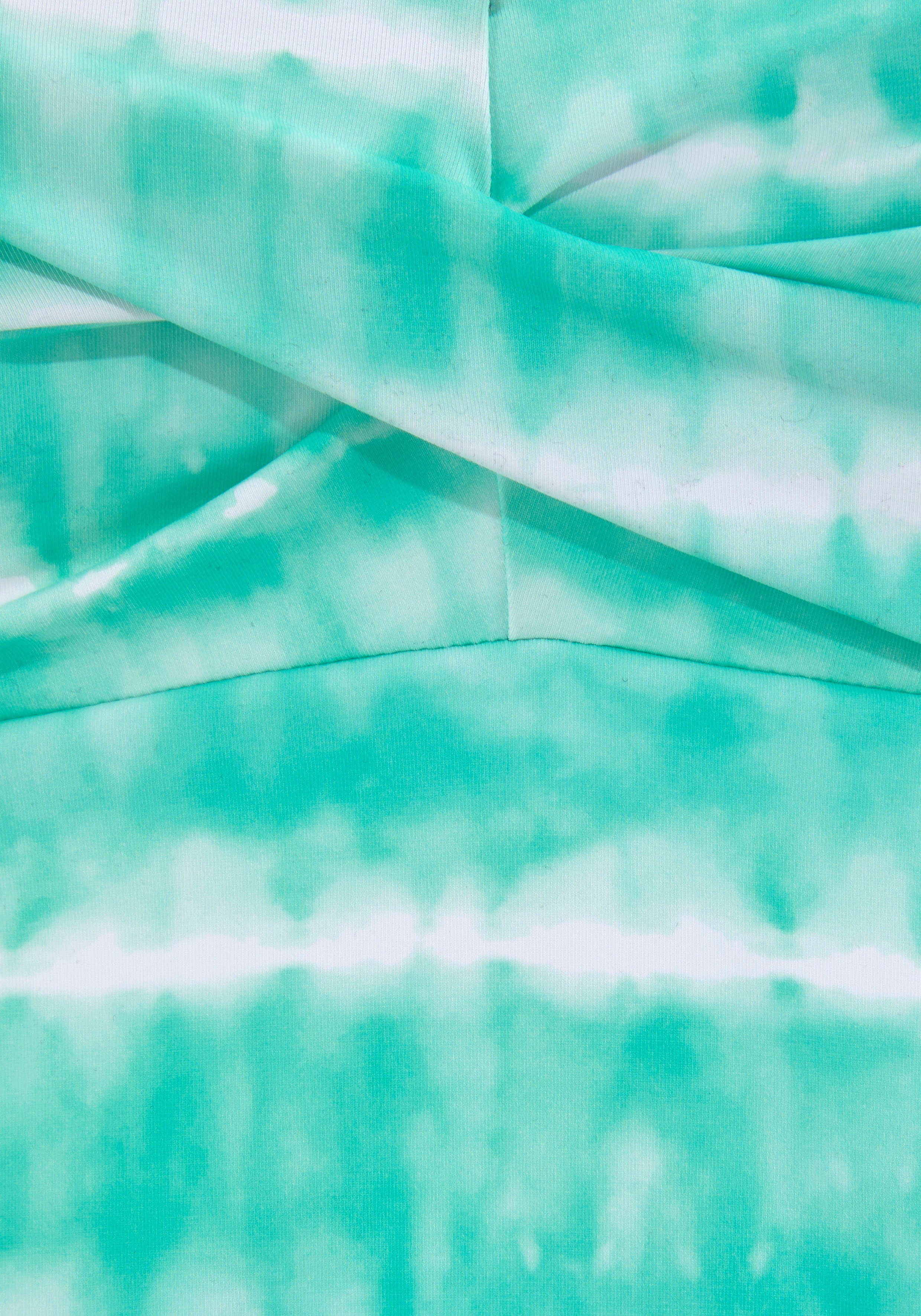 s.Oliver RED LABEL Beachwear Tankinitop met beugels Enja met batikprint en wikkel-look