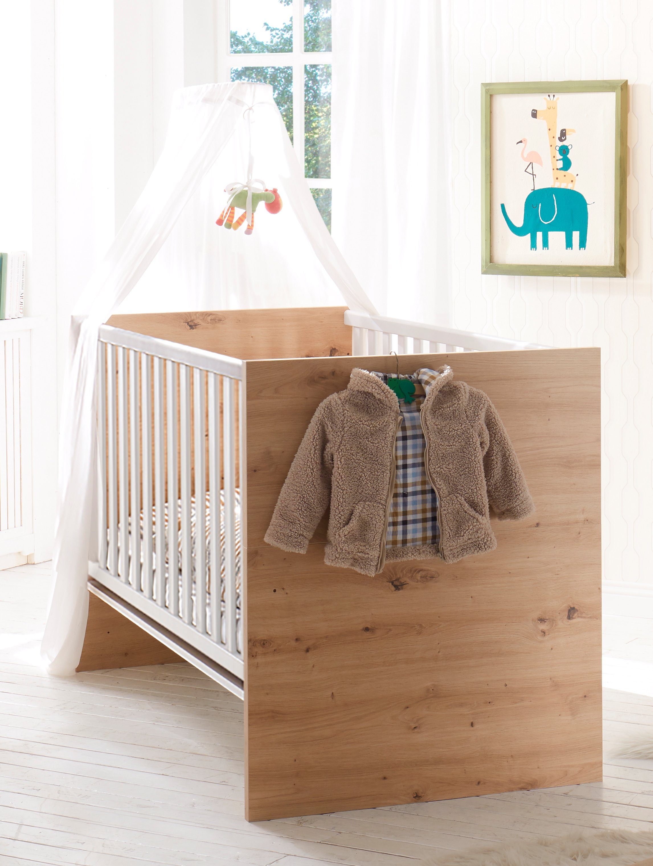 Mäusbacher Ledikantje CINDY met uitneembare spijlen babybedden beige