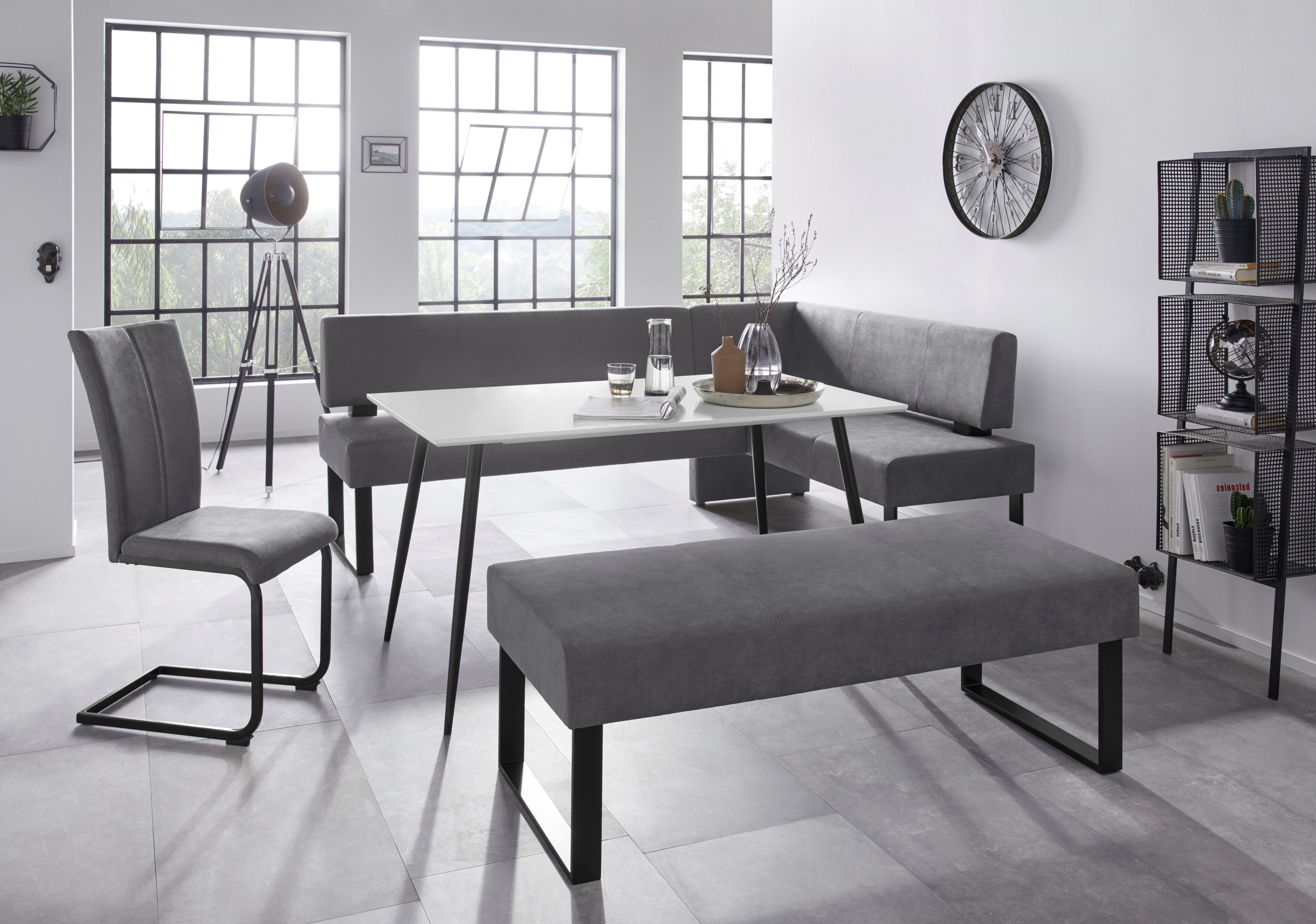 Home affaire Hoekbank Oliver met metalen frame, keukenbank verschillende hoezen cord eetkamerbank ottos choice
