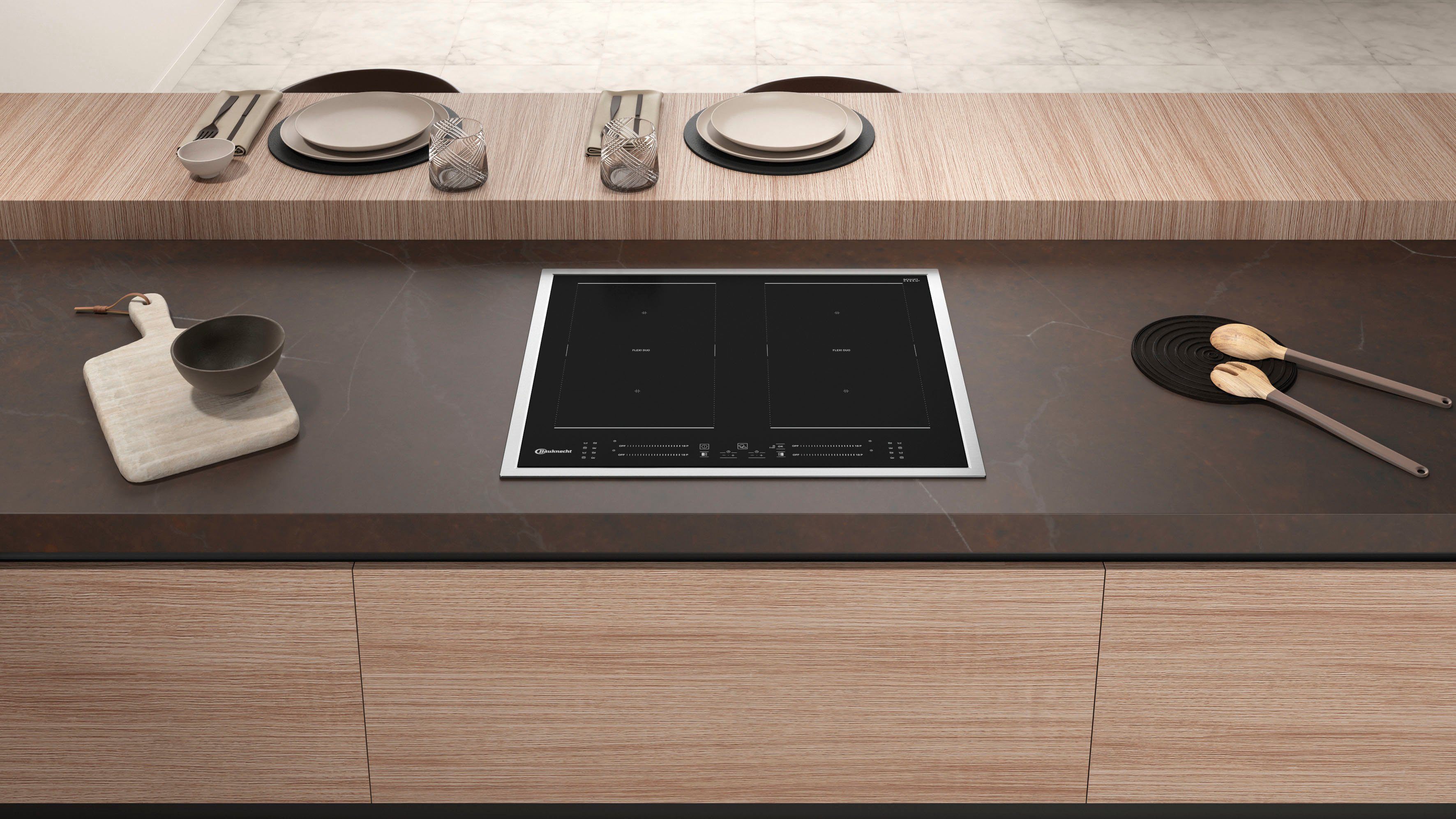 BAUKNECHT Flex-inductiekookplaat van SCHOTT CERAN® BS 4160C FT