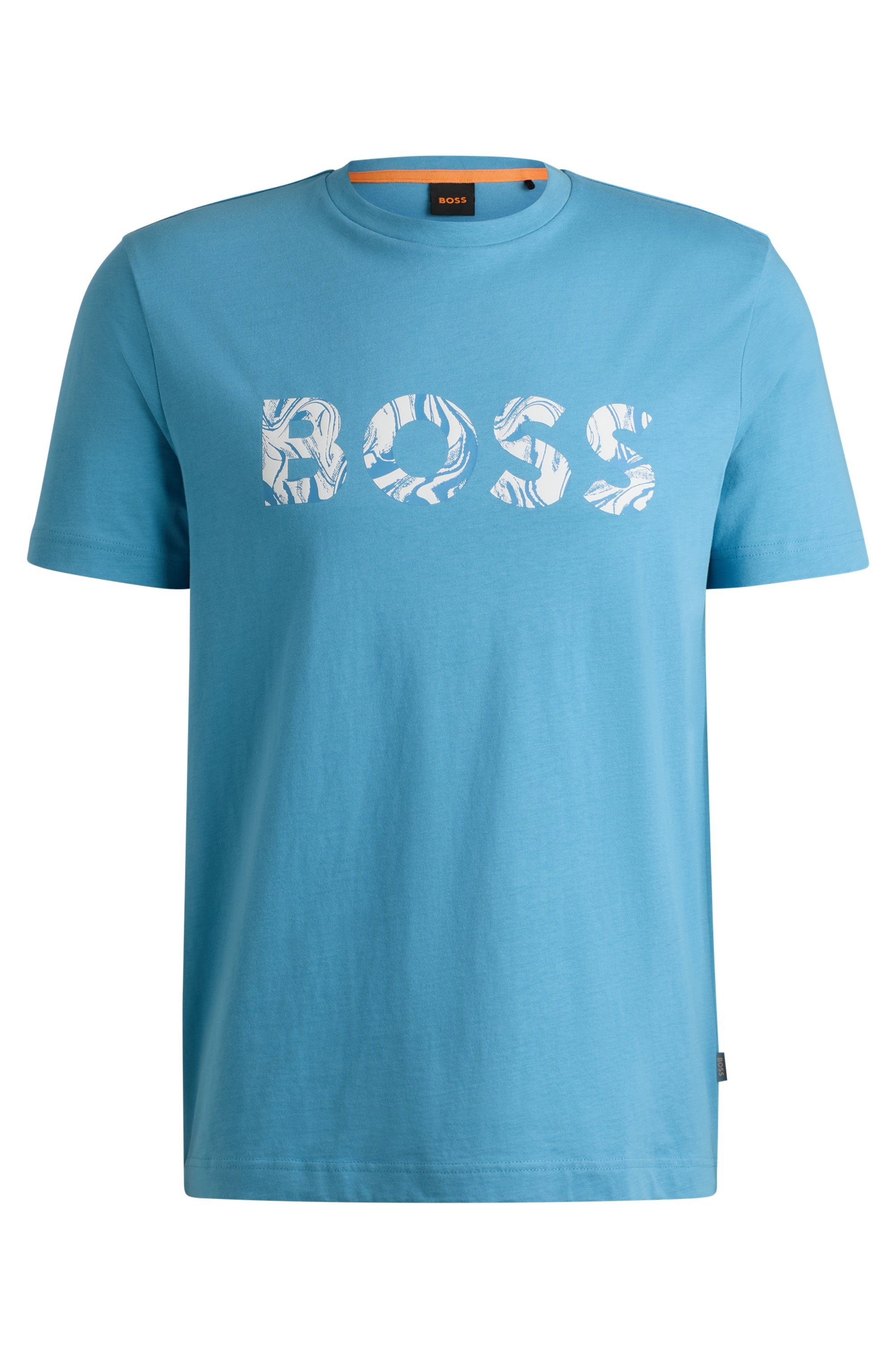 Boss Orange Korte Mouw T-shirt Te_Bossocean Blue Heren