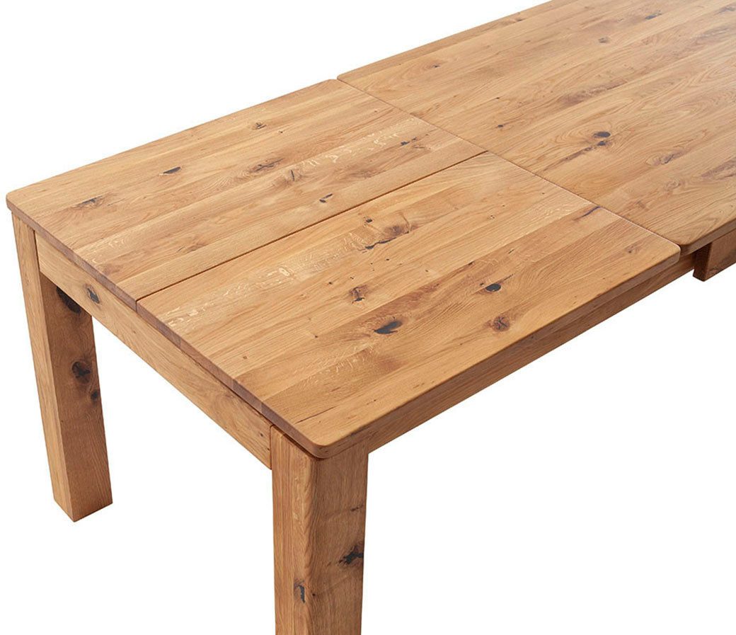 MCA furniture Eettafel ETNA 4-poot tafel Massief hout, doorlopende lamel, blokvoet 10x10 cm, tafelblad 2,5 cm