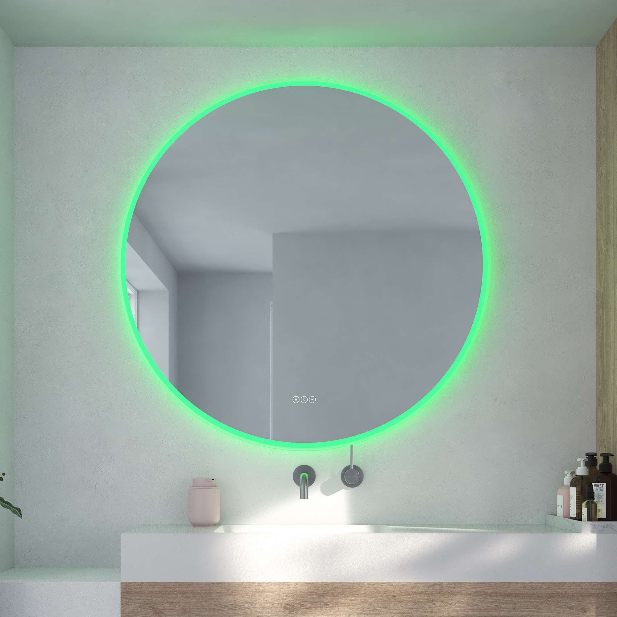 Loevschall Badspiegel Johannesburg RGB badkamer spiegel, rond, kleurverandering, dimbaar