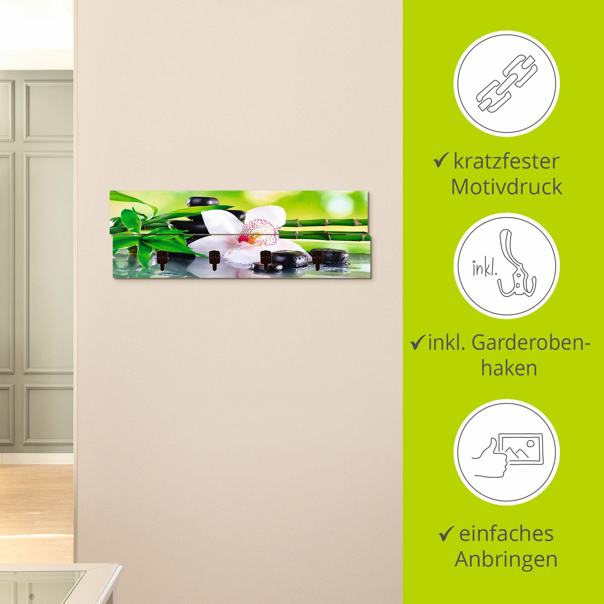 Artland Kapstok Spa stenen bamboe takjes orchidee