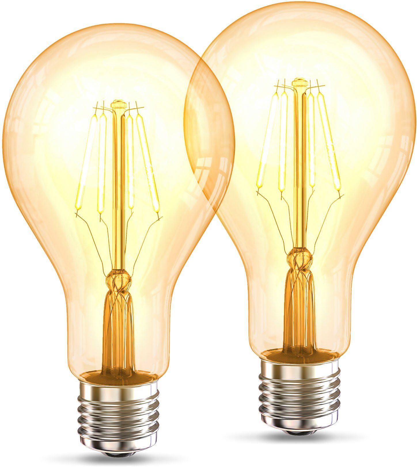 B.K.Licht Led-verlichting BK_LM1404 LED lichtbron 2-delige set E27 A75 (2 stuks)