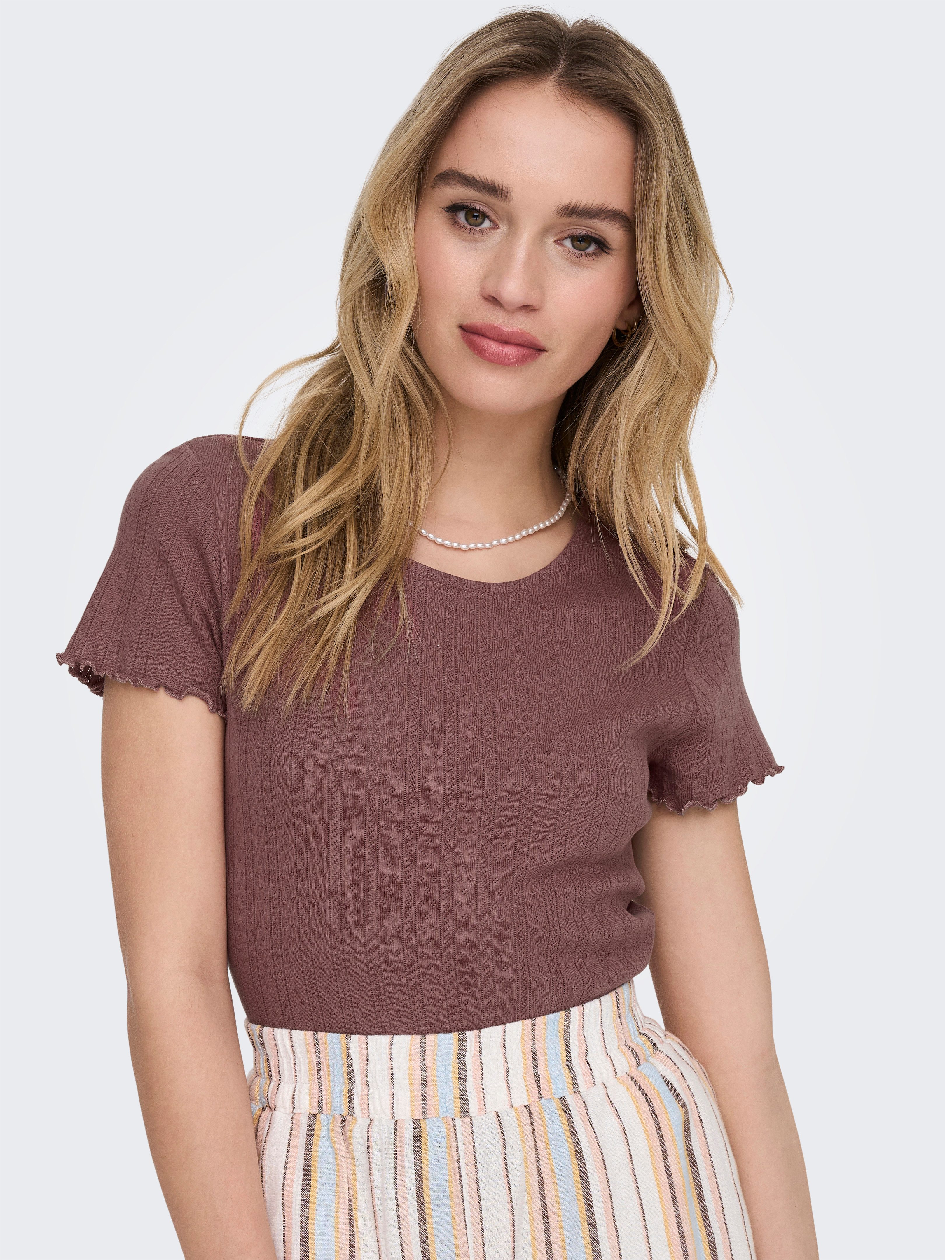 Only Shirt met korte mouwen ONLCARLOTTA S/S TOP JRS NOOS